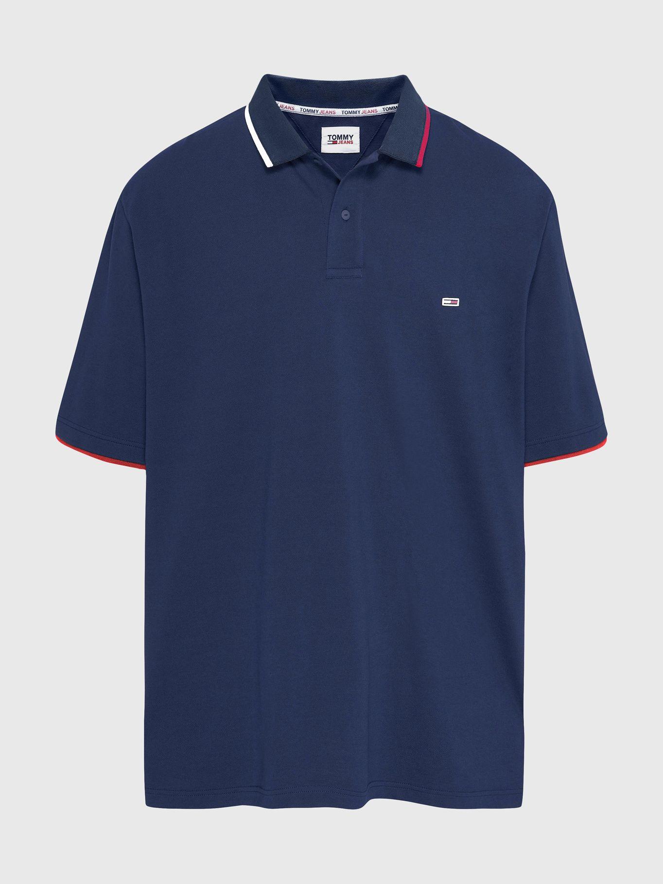 Polo Plus Flag Logo Regular Fit Azul Tommy Jeans-4
