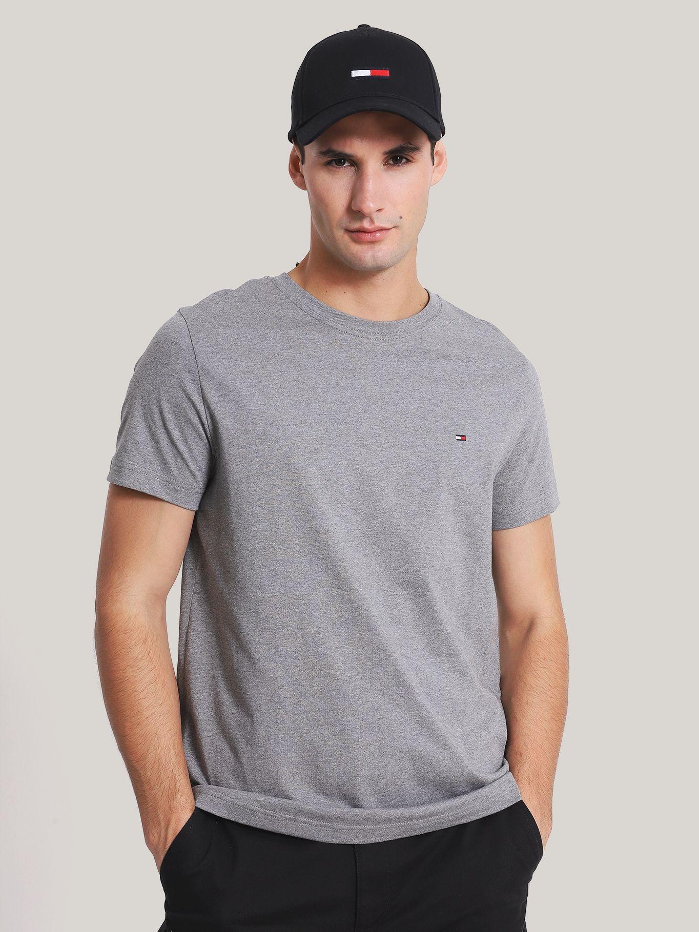 Polera Essential Cotton C-Neck Slim Fit Gris Tommy Hilfiger-0