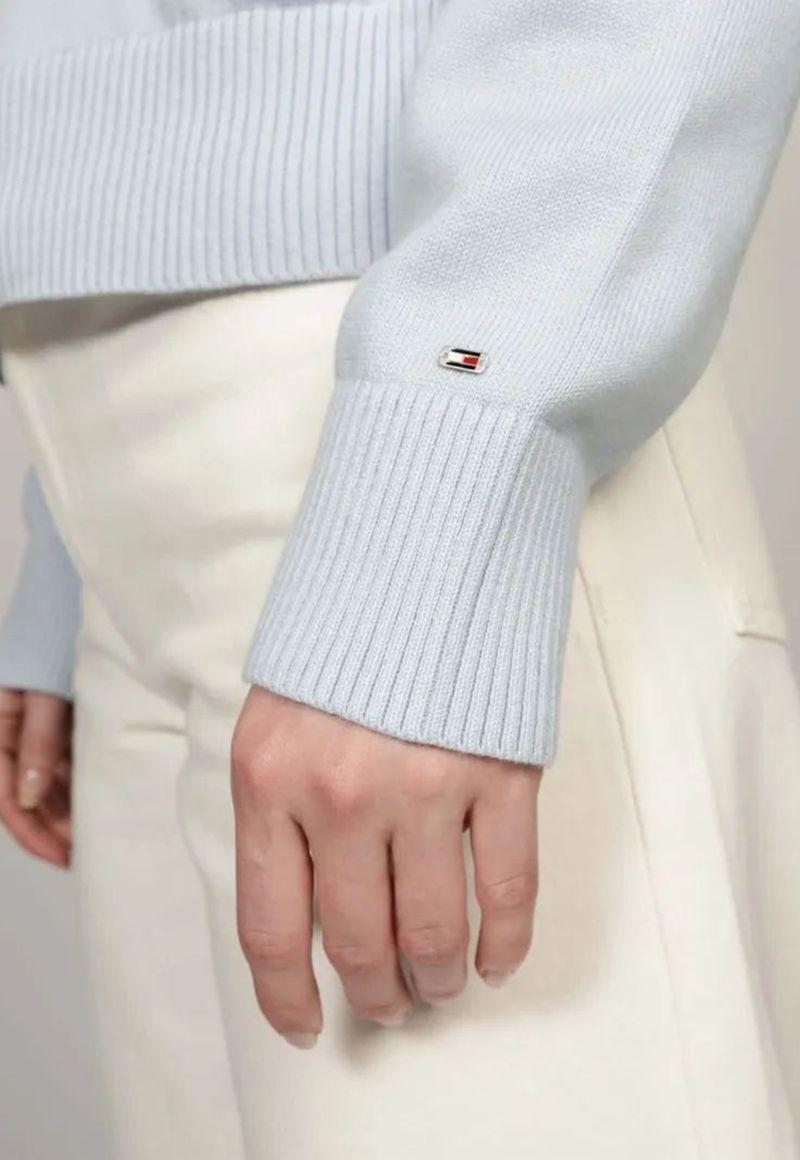 Sweater C-Neck Con Logo Celeste Tommy Hilfiger-4