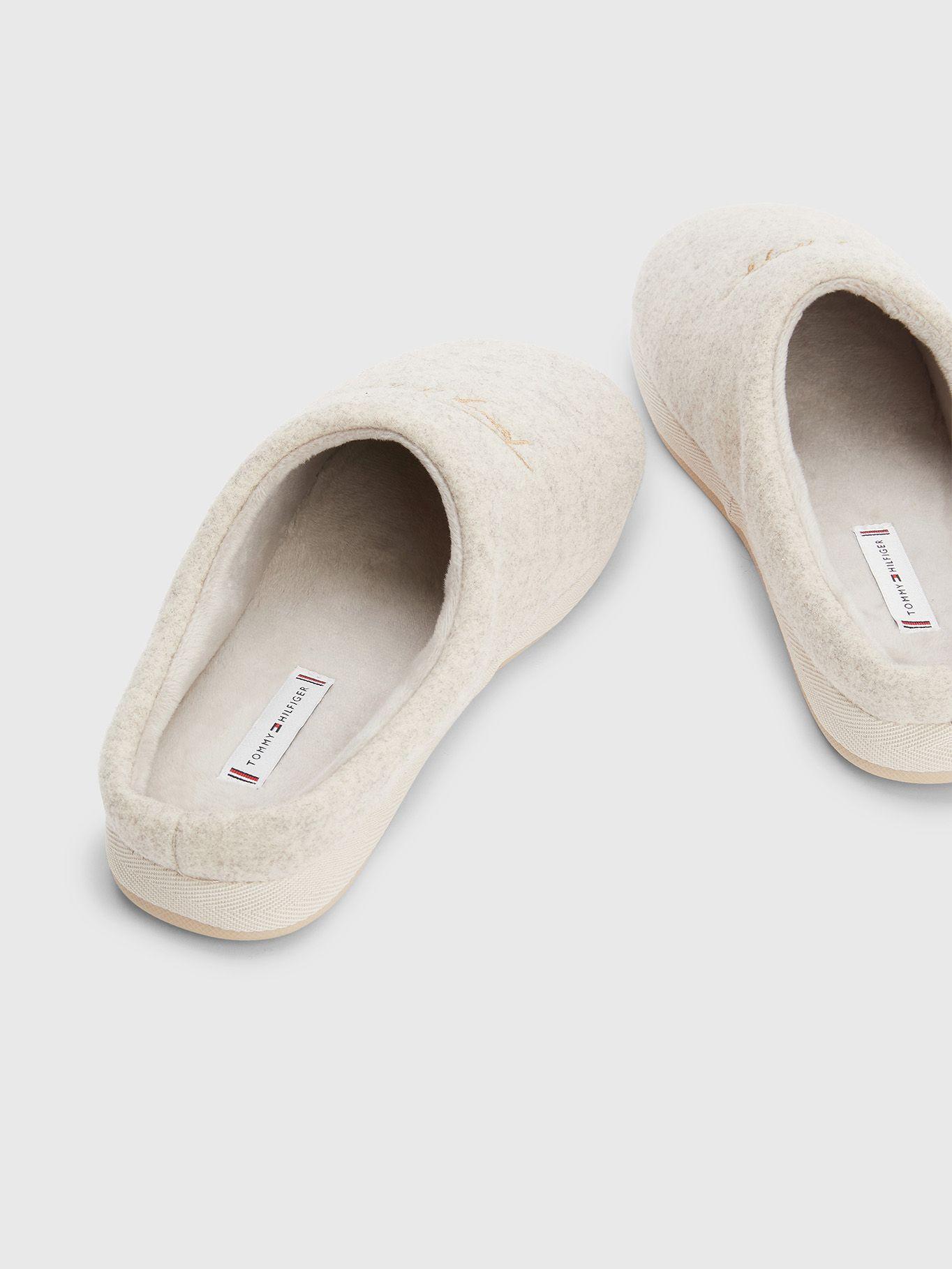 Pantuflas Con Logo Bordado Crema Tommy Hilfiger-3