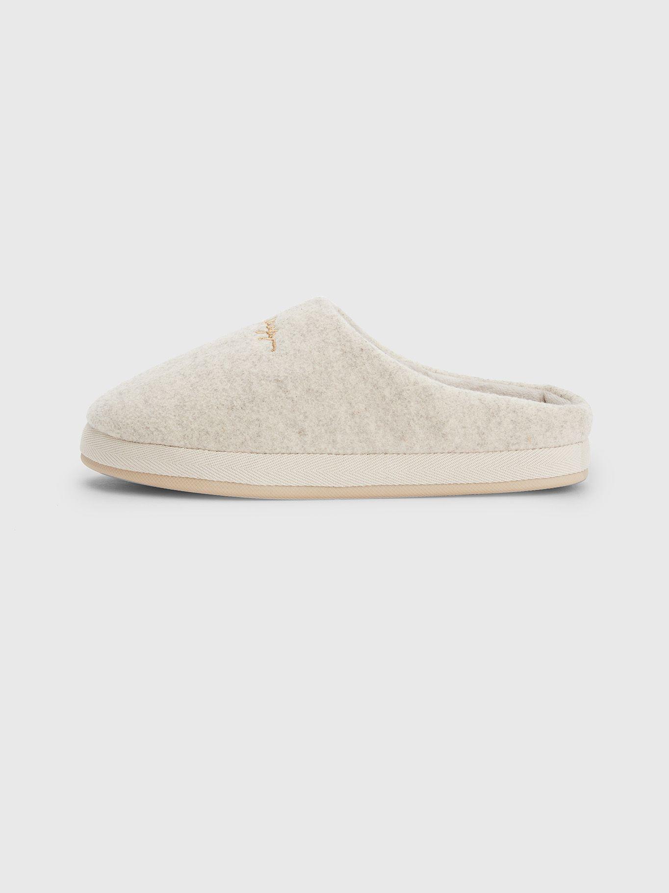 Pantuflas Con Logo Bordado Crema Tommy Hilfiger-2