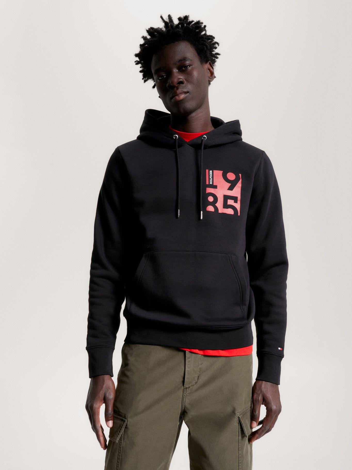 Polerón Hoodie Logo Estampado Negro Tommy Hilfiger-0