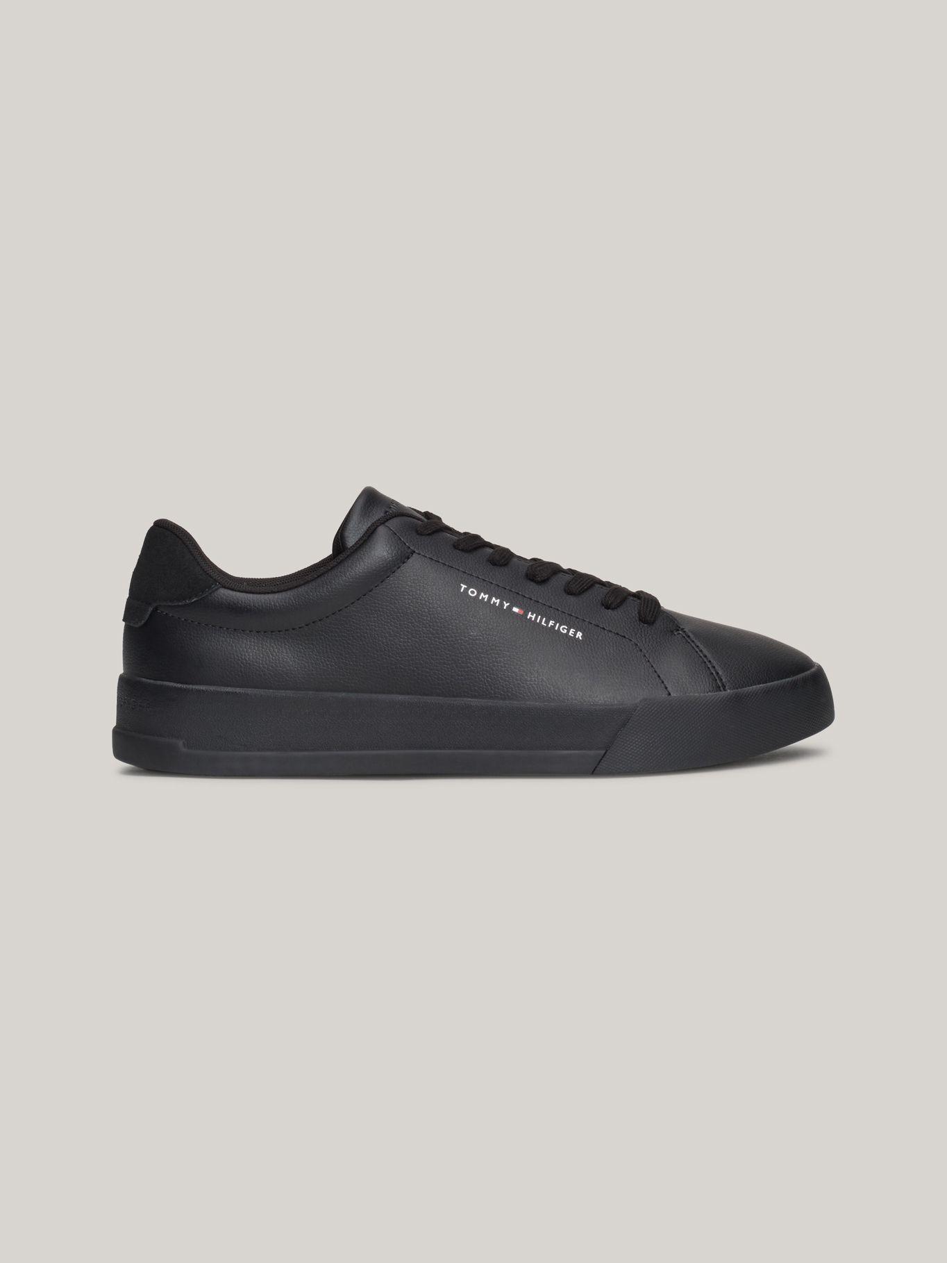 Zapatillas Court De Cuero Con Logo Negro Tommy Hilfiger-4