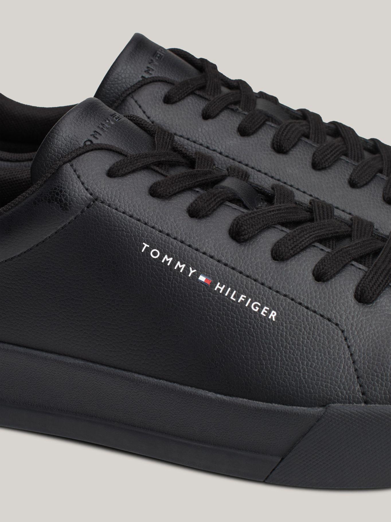 Zapatillas Court De Cuero Con Logo Negro Tommy Hilfiger-6