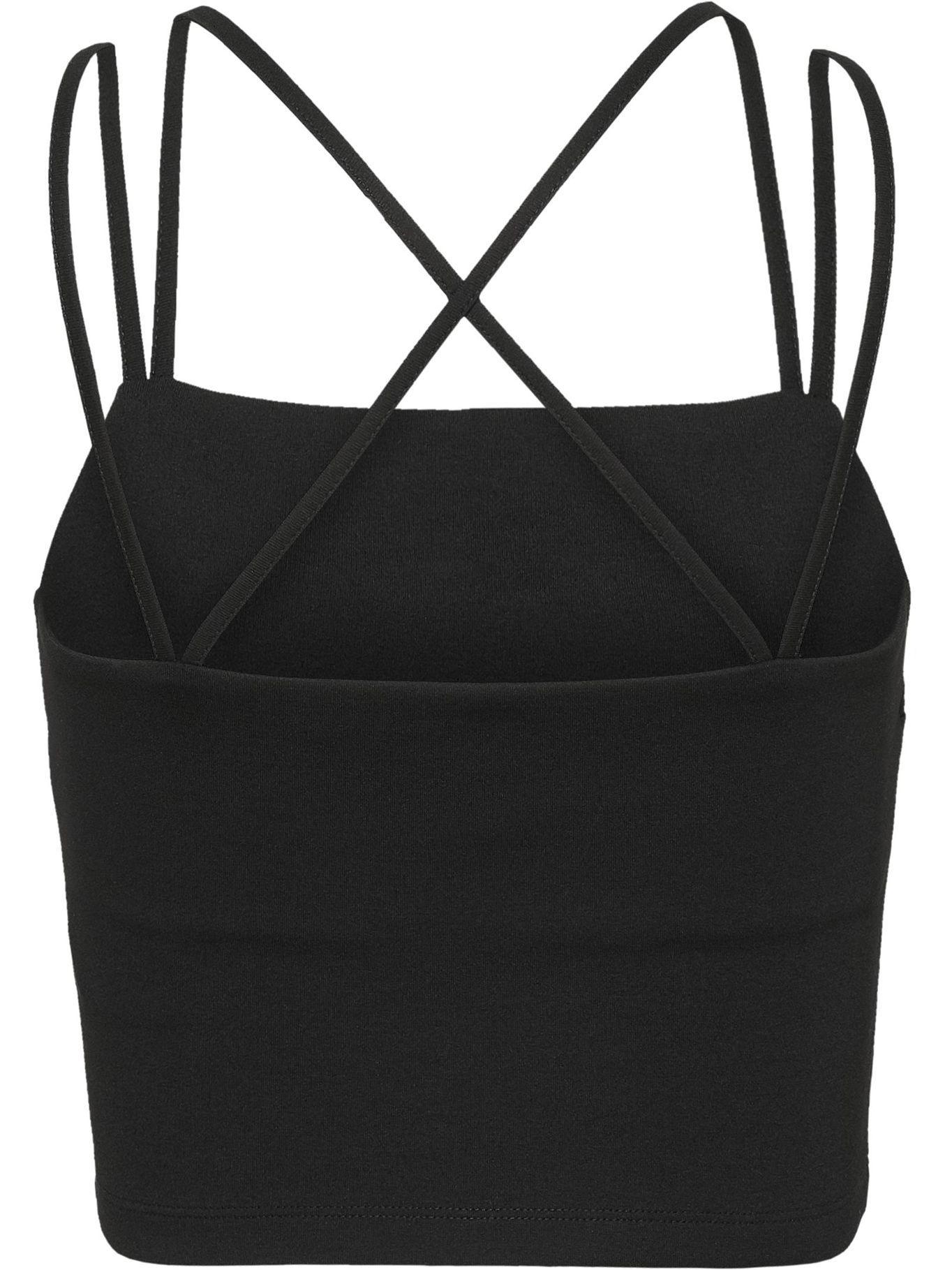 Polera Crop Con Tirantes Y Logo Negro Tommy Hilfiger-1