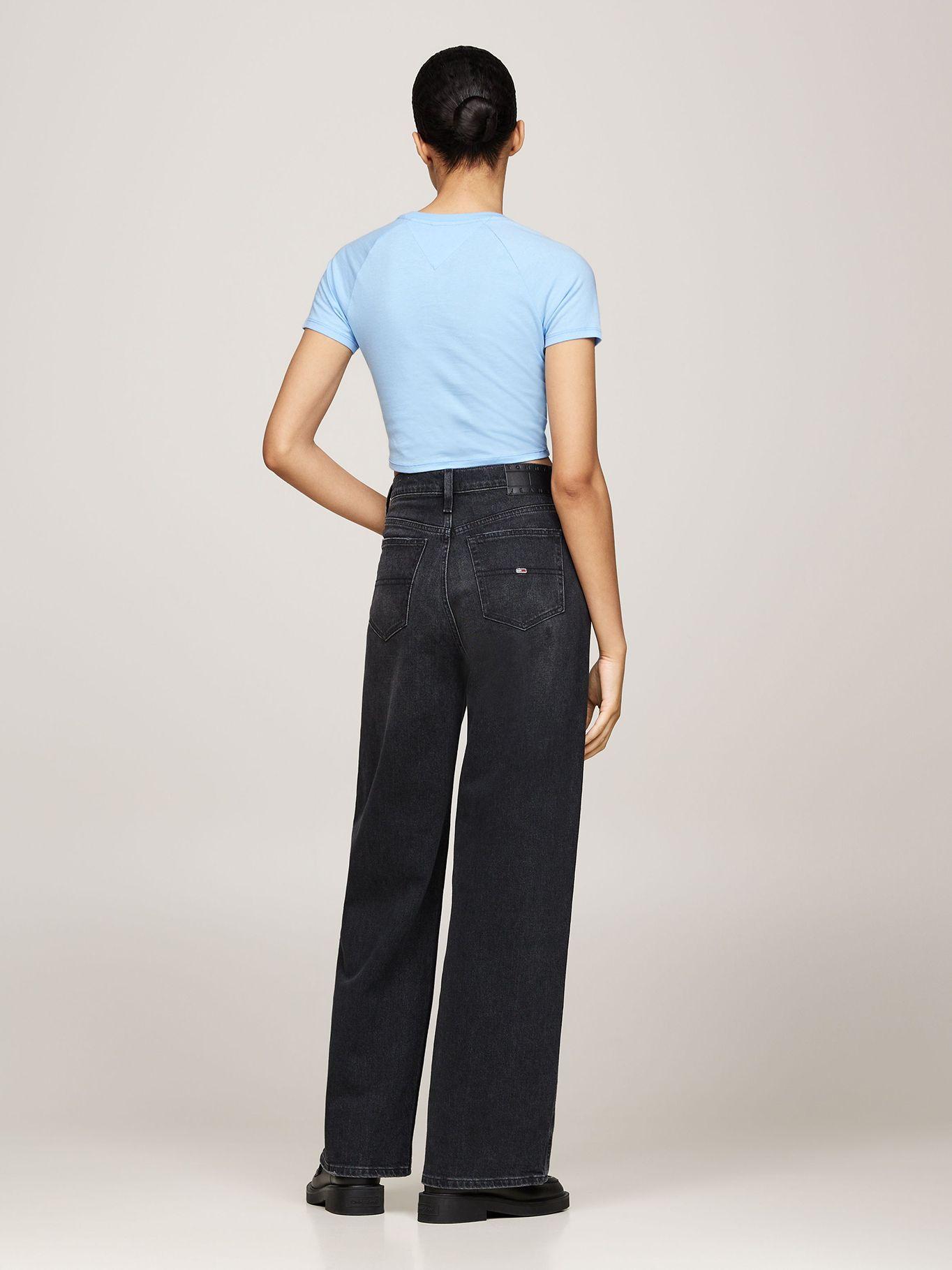 Polera Cropped Slim Fit Con Logo Celeste Tommy Hilfiger-2