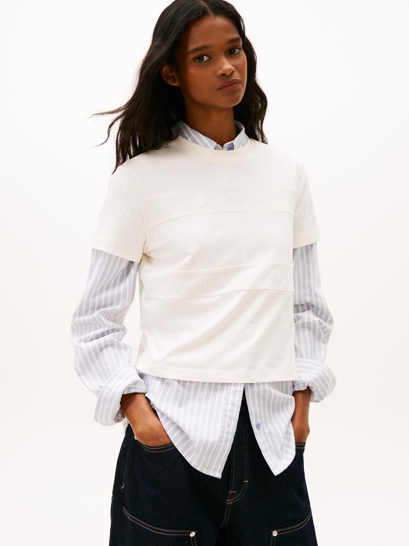 Polera y Logo Tonal Regular Fit Tommy Jeans Blanco-0