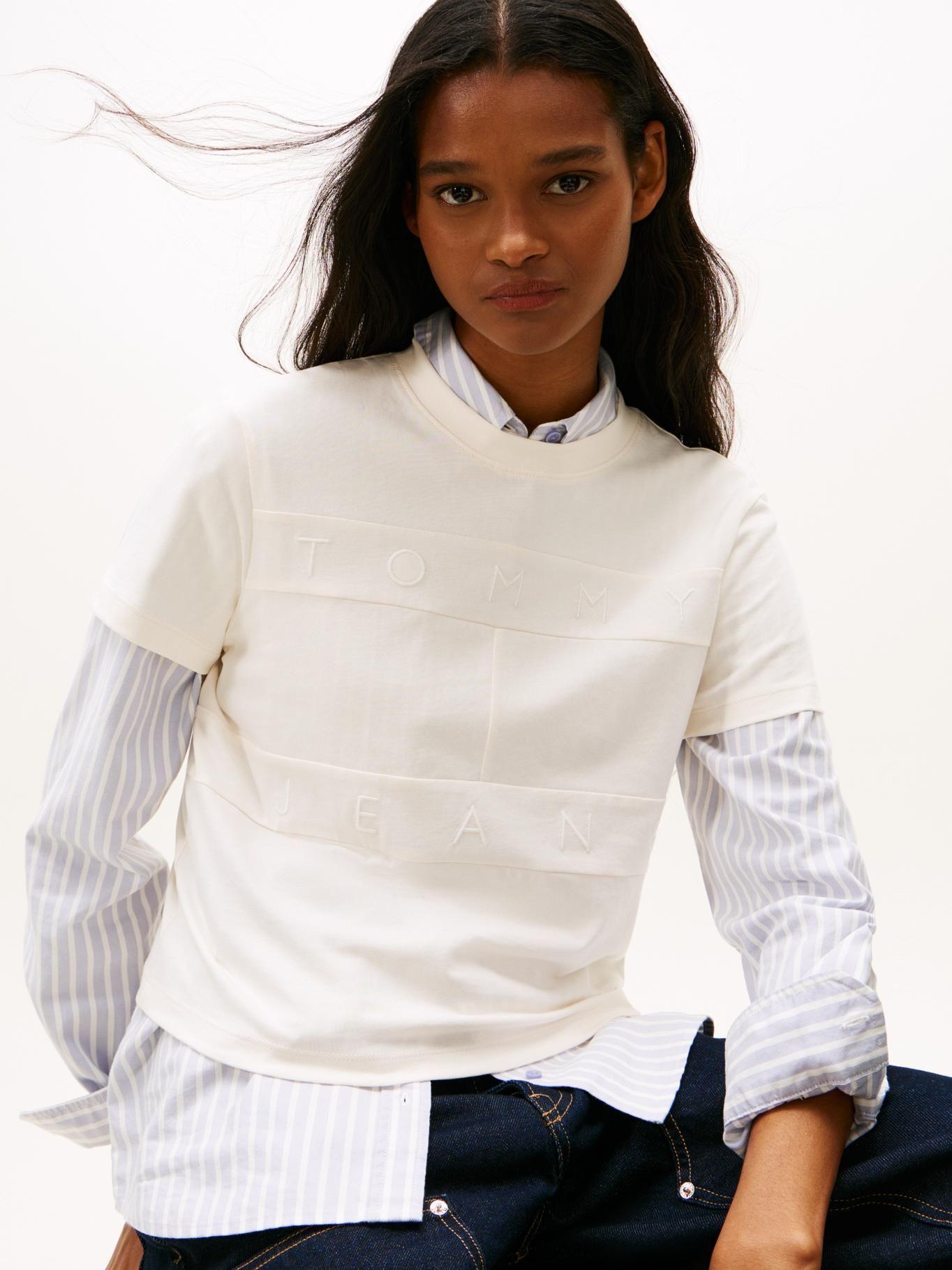 Polera y Logo Tonal Regular Fit Tommy Jeans Blanco-3