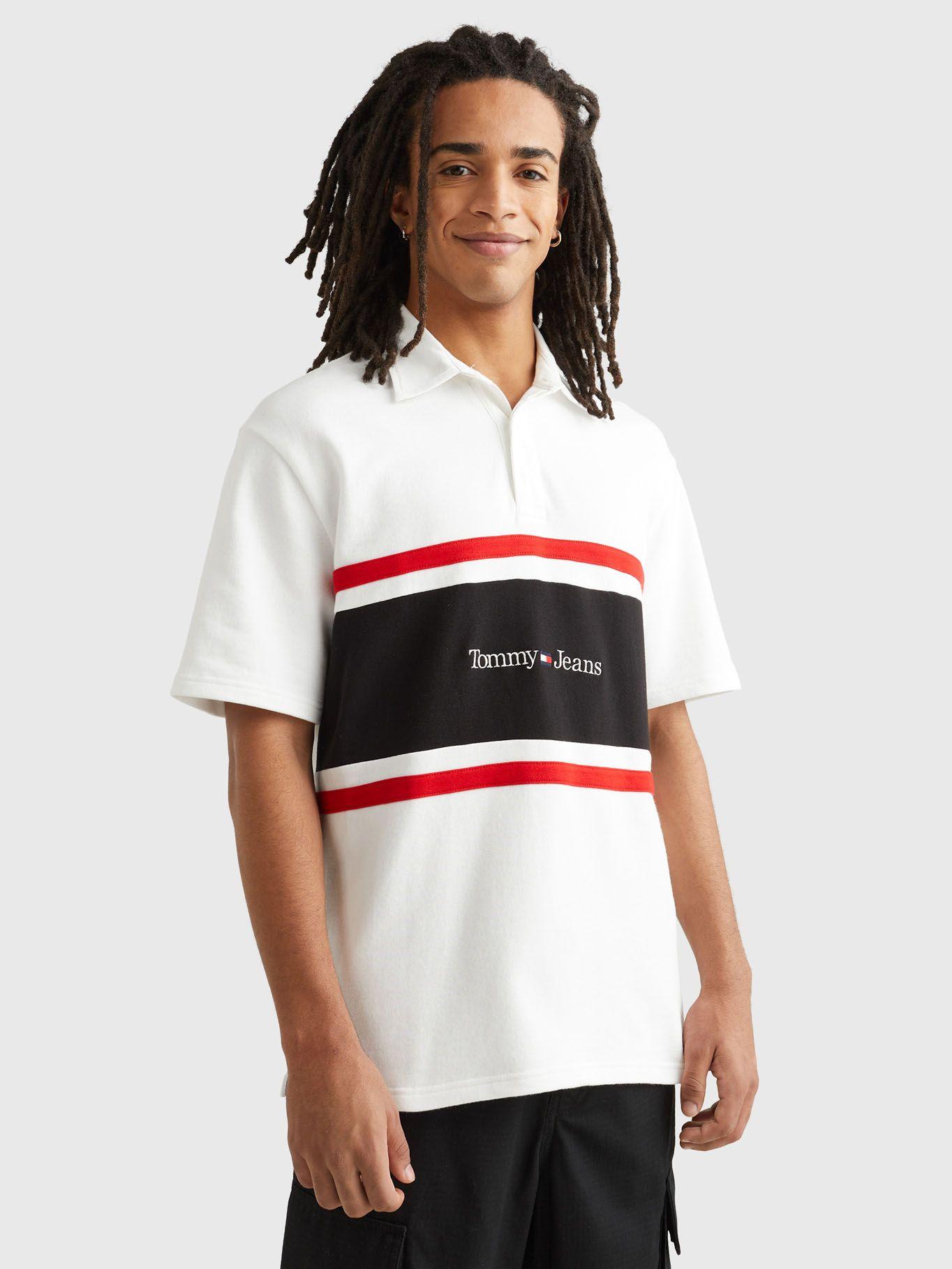 Polo Oversize Rugby Color Block Blanco Tommy Jeans-0