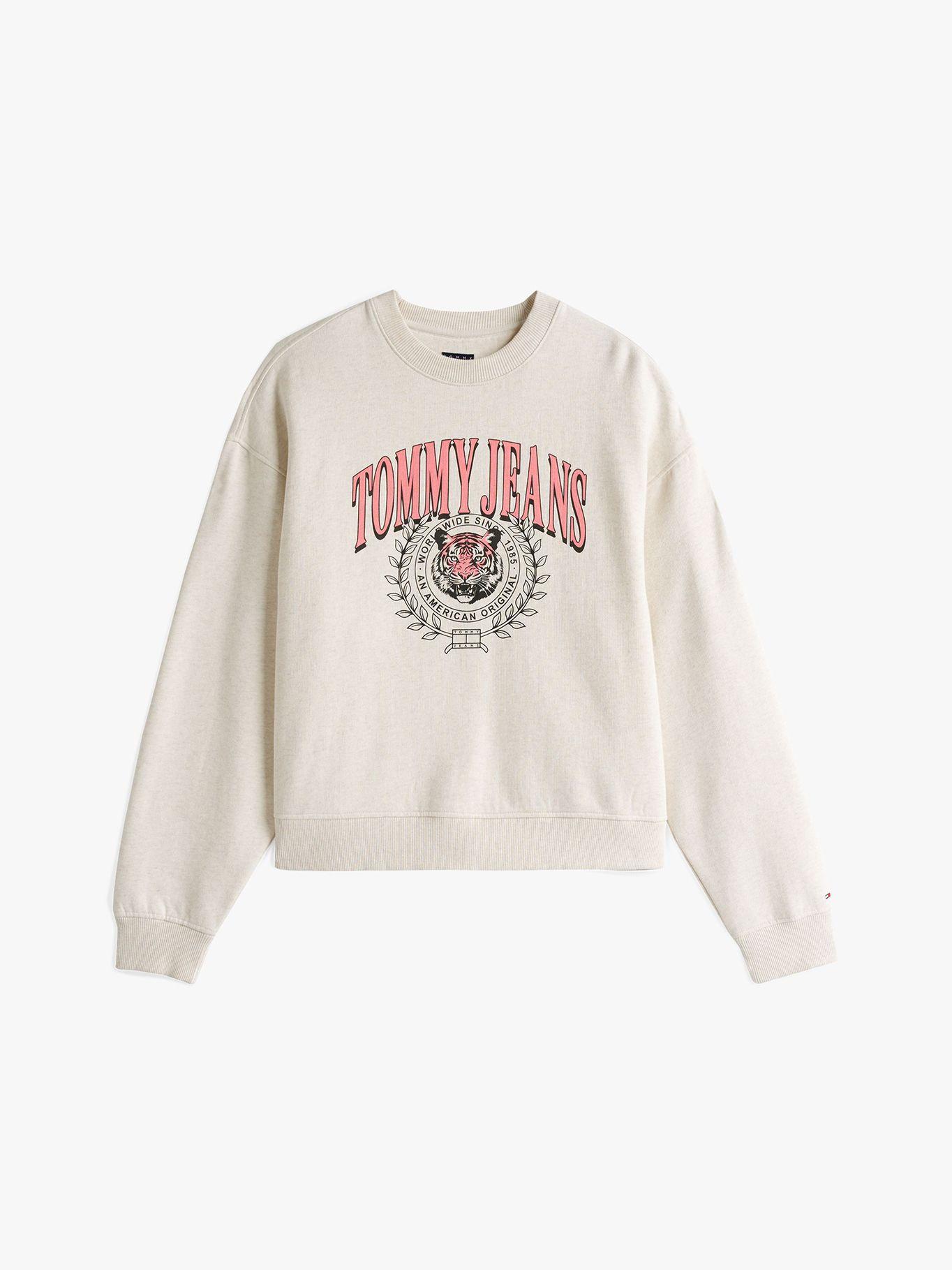 Polerón Relaxed Tiger Varsity Logo Beige Tommy Jeans-5