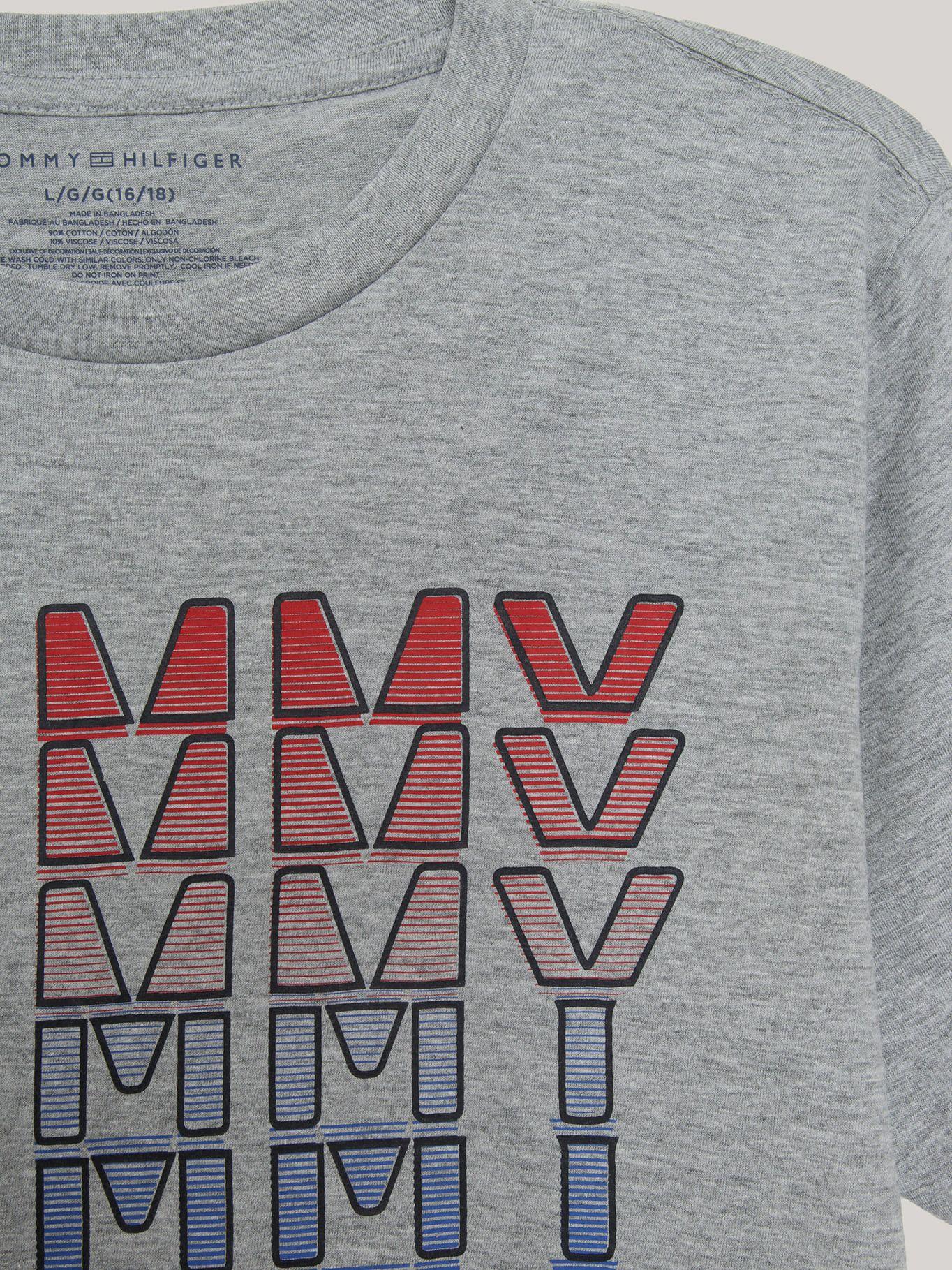 Polera De Niño Flutter Graphic Logo Gris Tommy Hilfiger-2