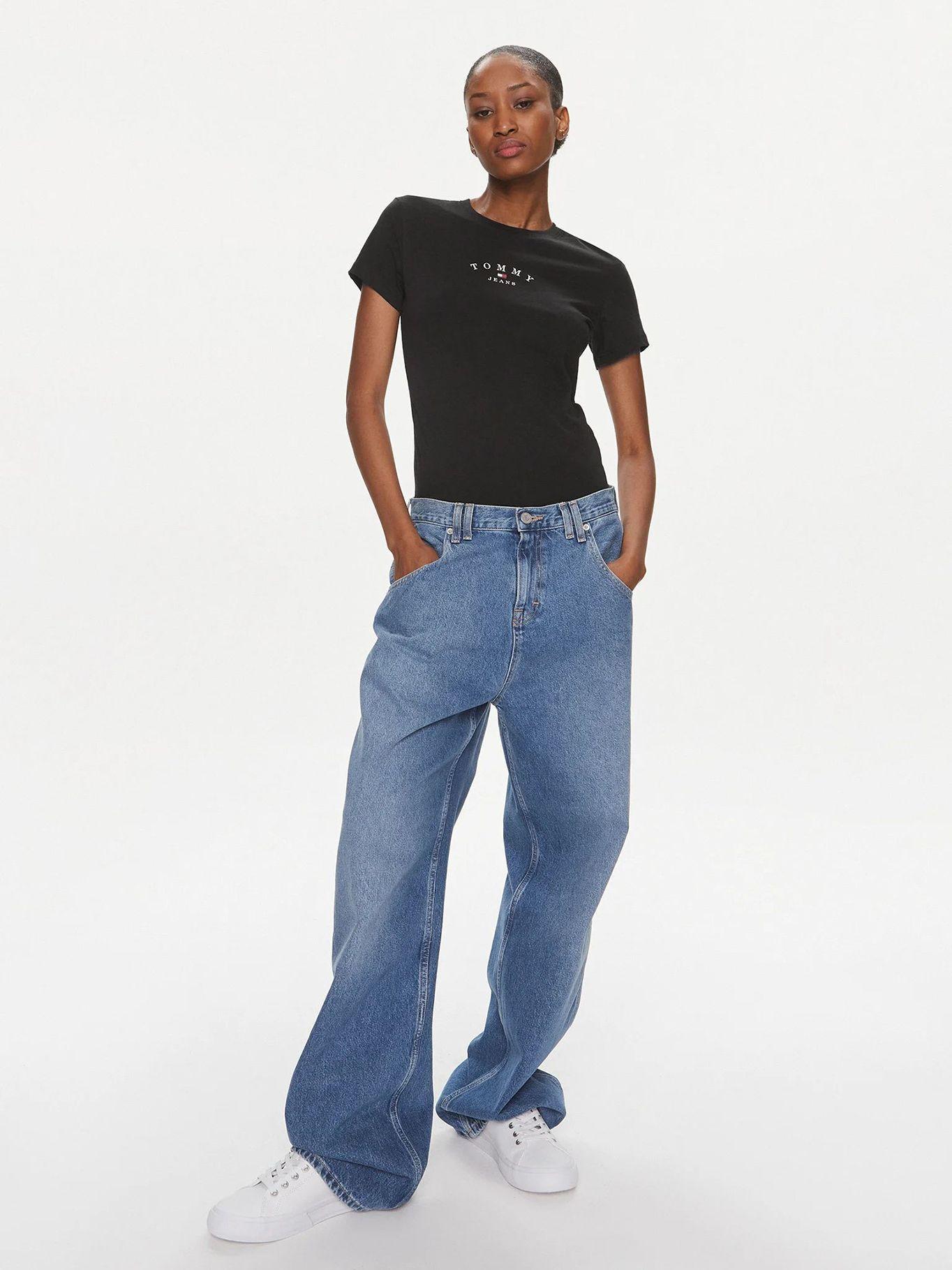 Polera Esencial Logo Slim Fit Negro Tommy Jeans-1