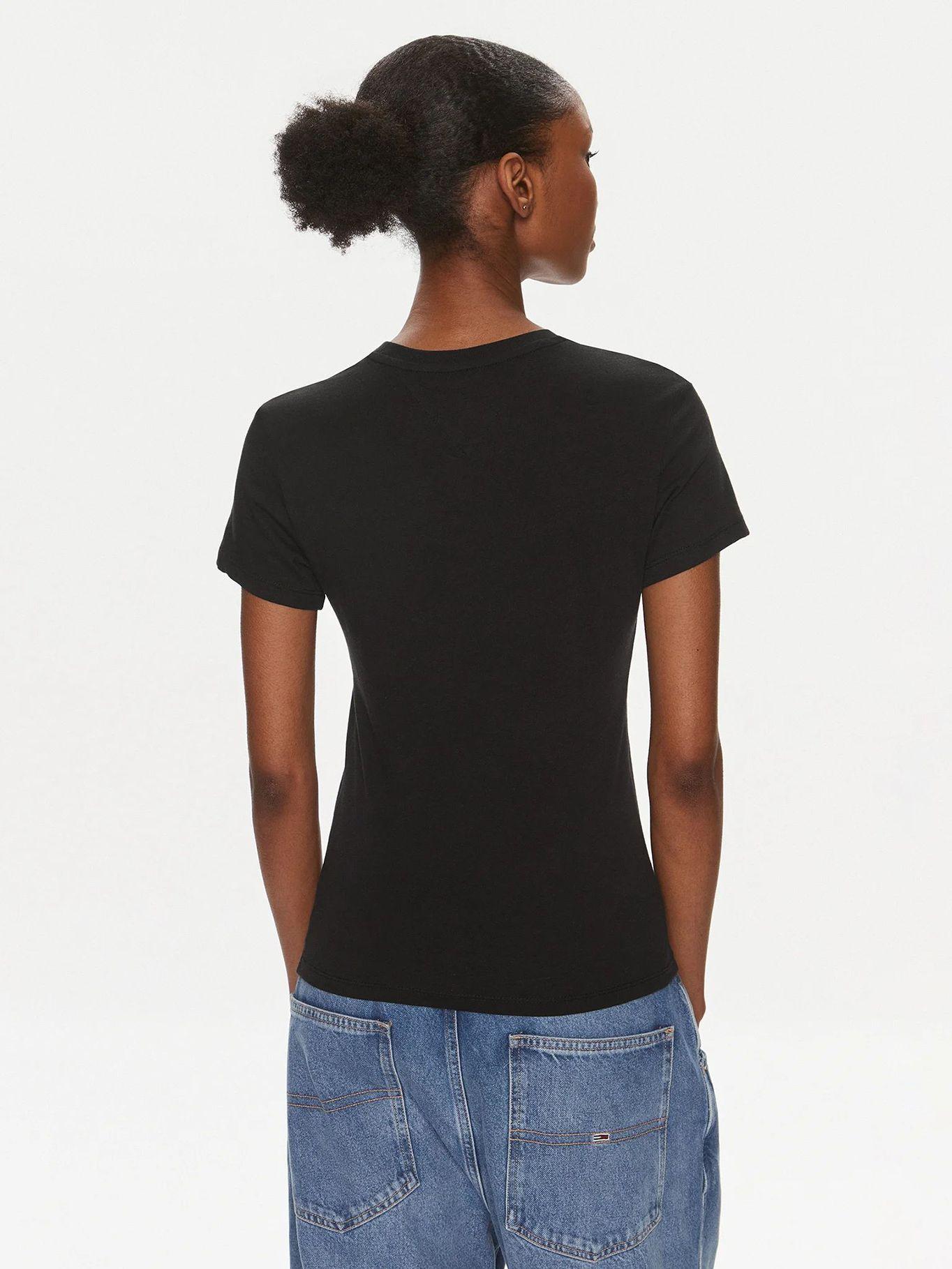 Polera Esencial Logo Slim Fit Negro Tommy Jeans-2