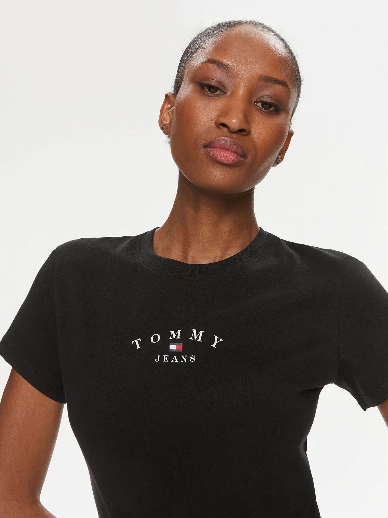 Polera Esencial Logo Slim Fit Negro Tommy Jeans-3