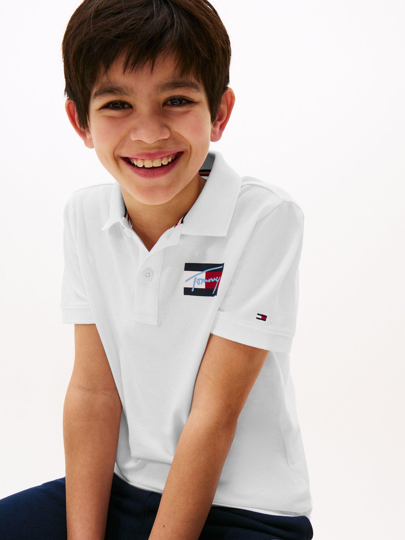 Polo Con Logo Distintivo Blanco Tommy Hilfiger-3