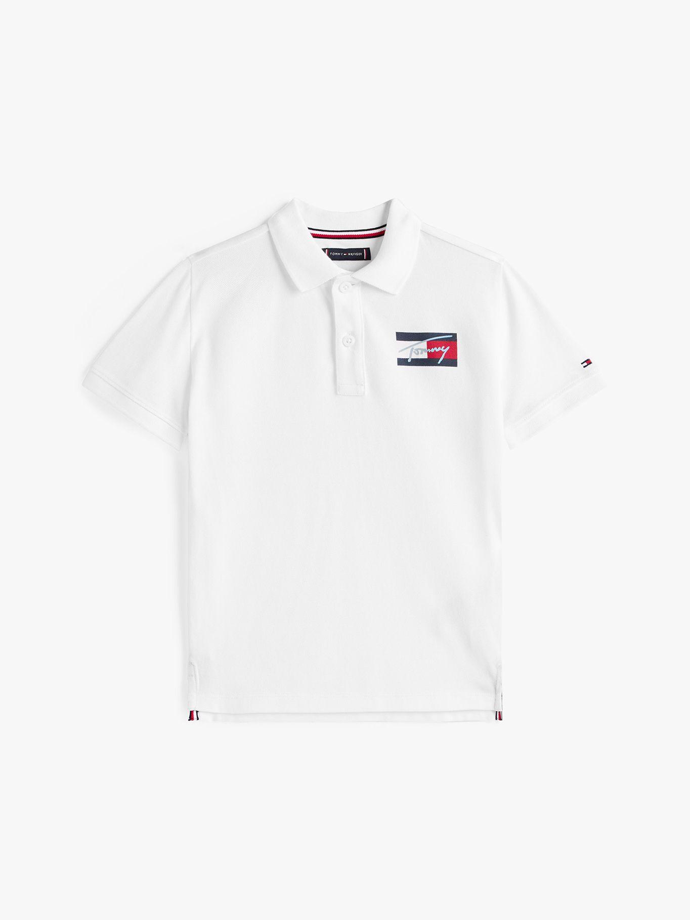 Polo Con Logo Distintivo Blanco Tommy Hilfiger-4