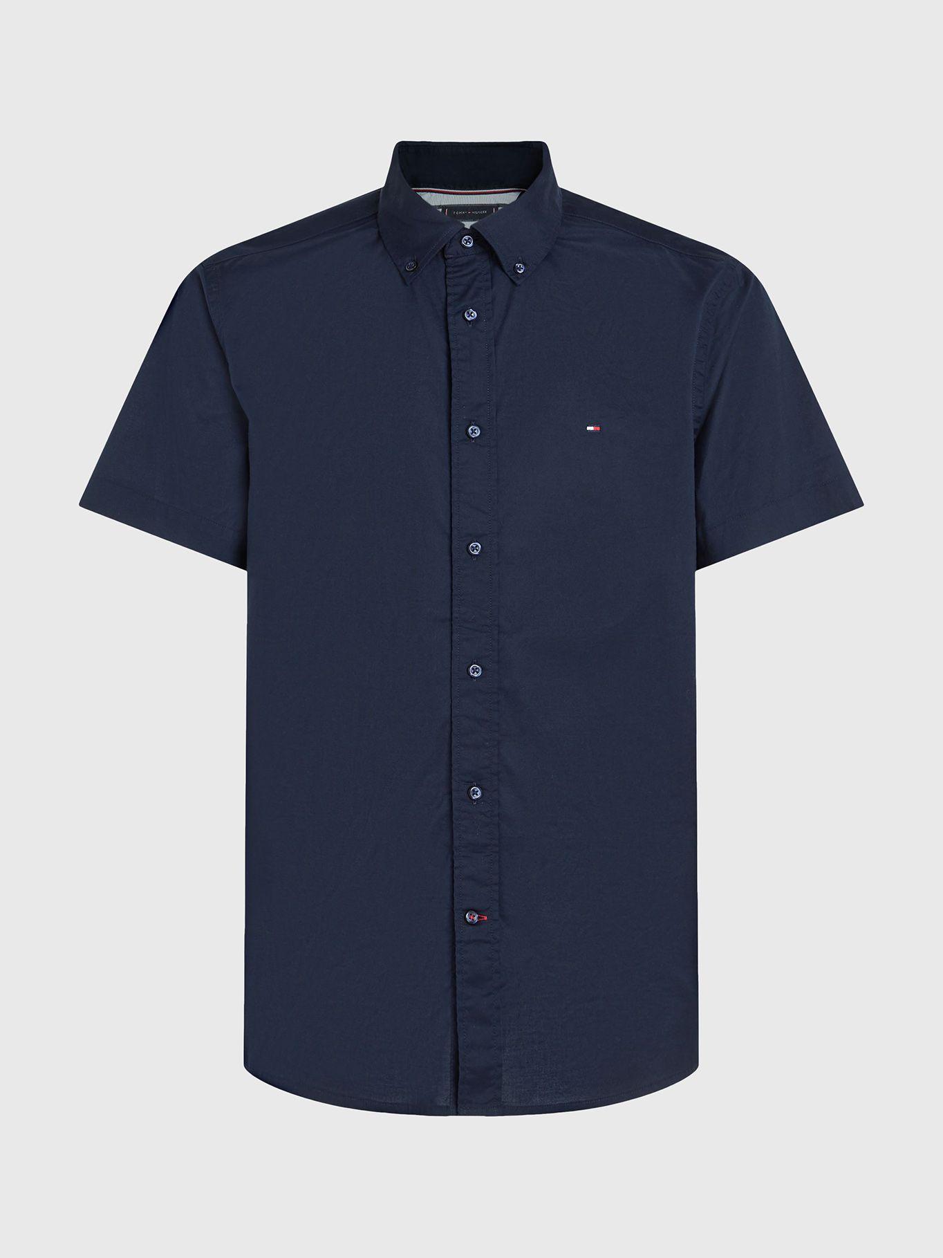 Camisa Flex Poplin Regular Fit Azul Tommy Hilfiger-4