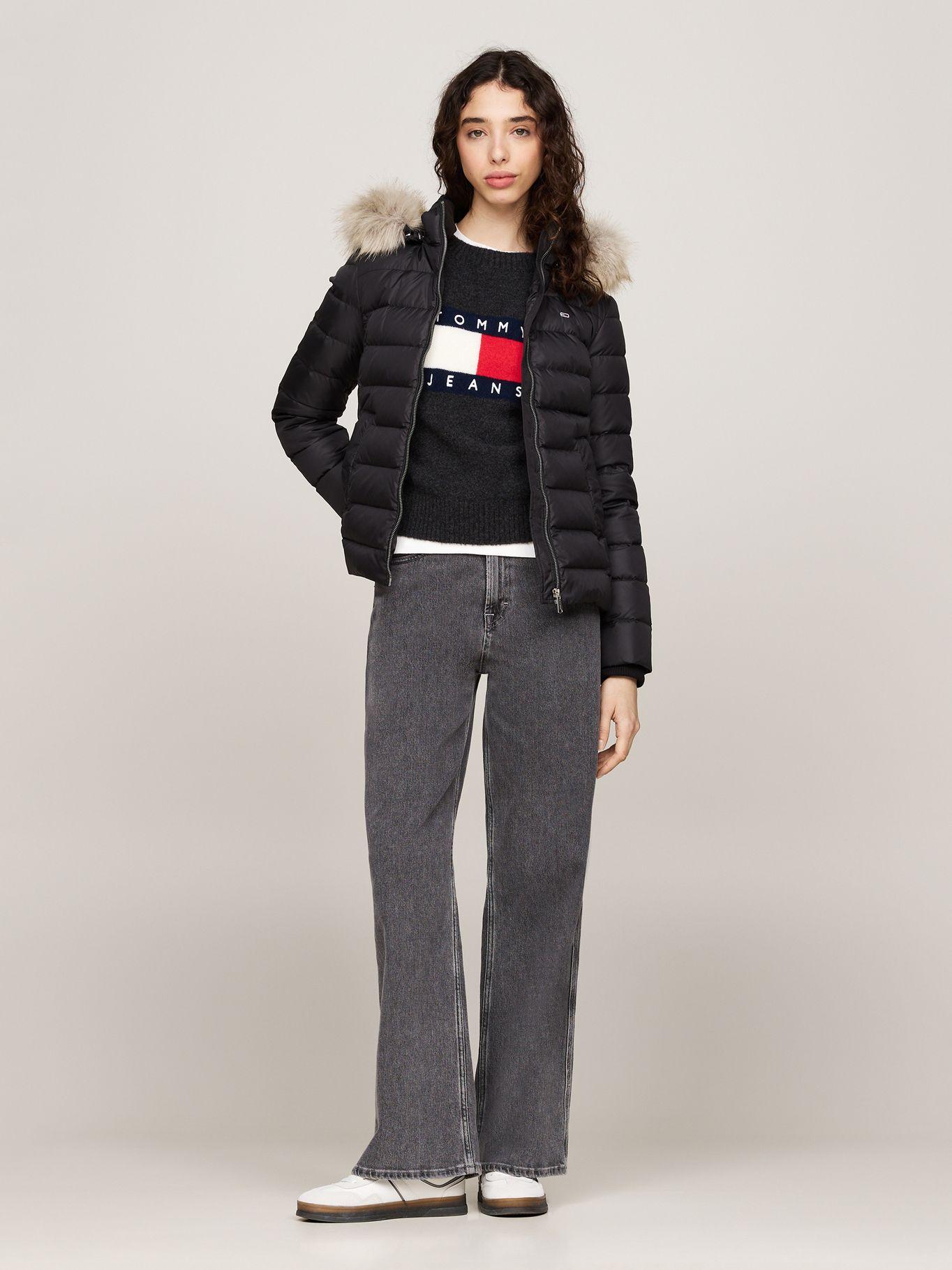 Parka Hooded Basic Acolchada Negro Tommy Jeans-1