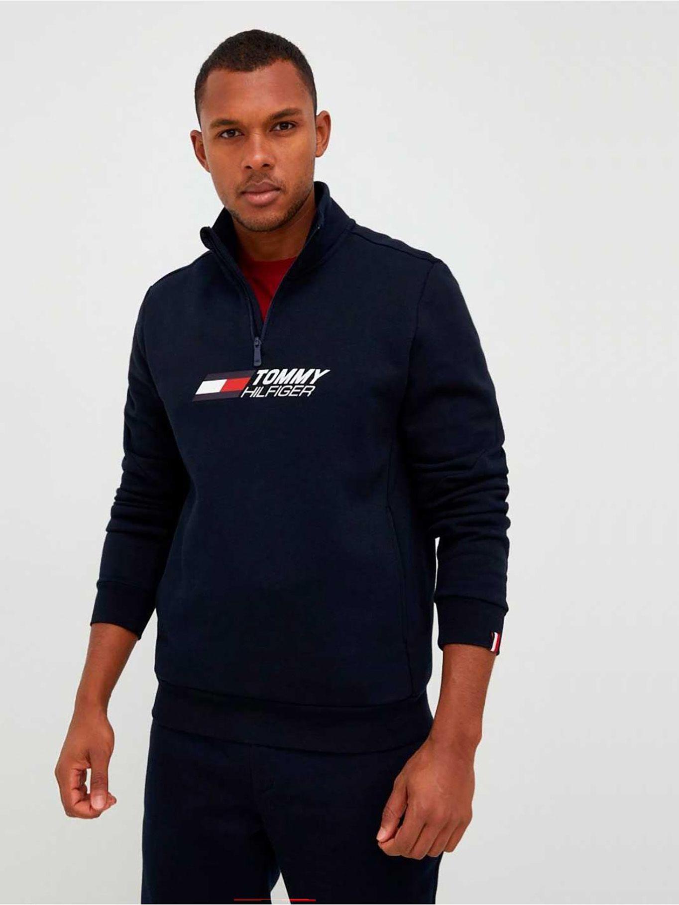 Polerón Sport Essential Con Cierre Azul Tommy Hilfiger-0