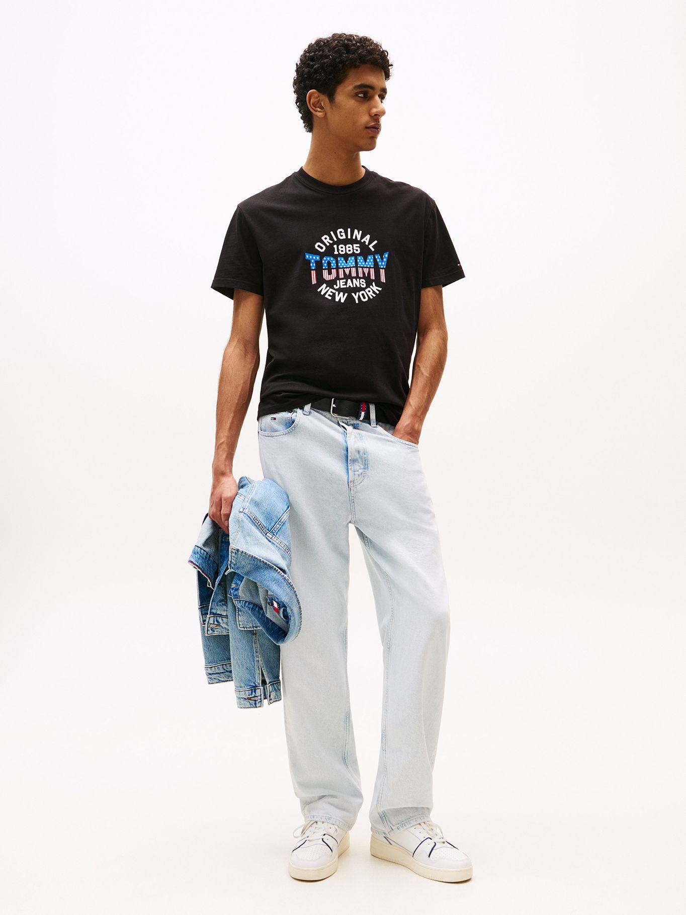 Polera Usa Circle Graphic Logo Negro BDS Tommy Jeans-1