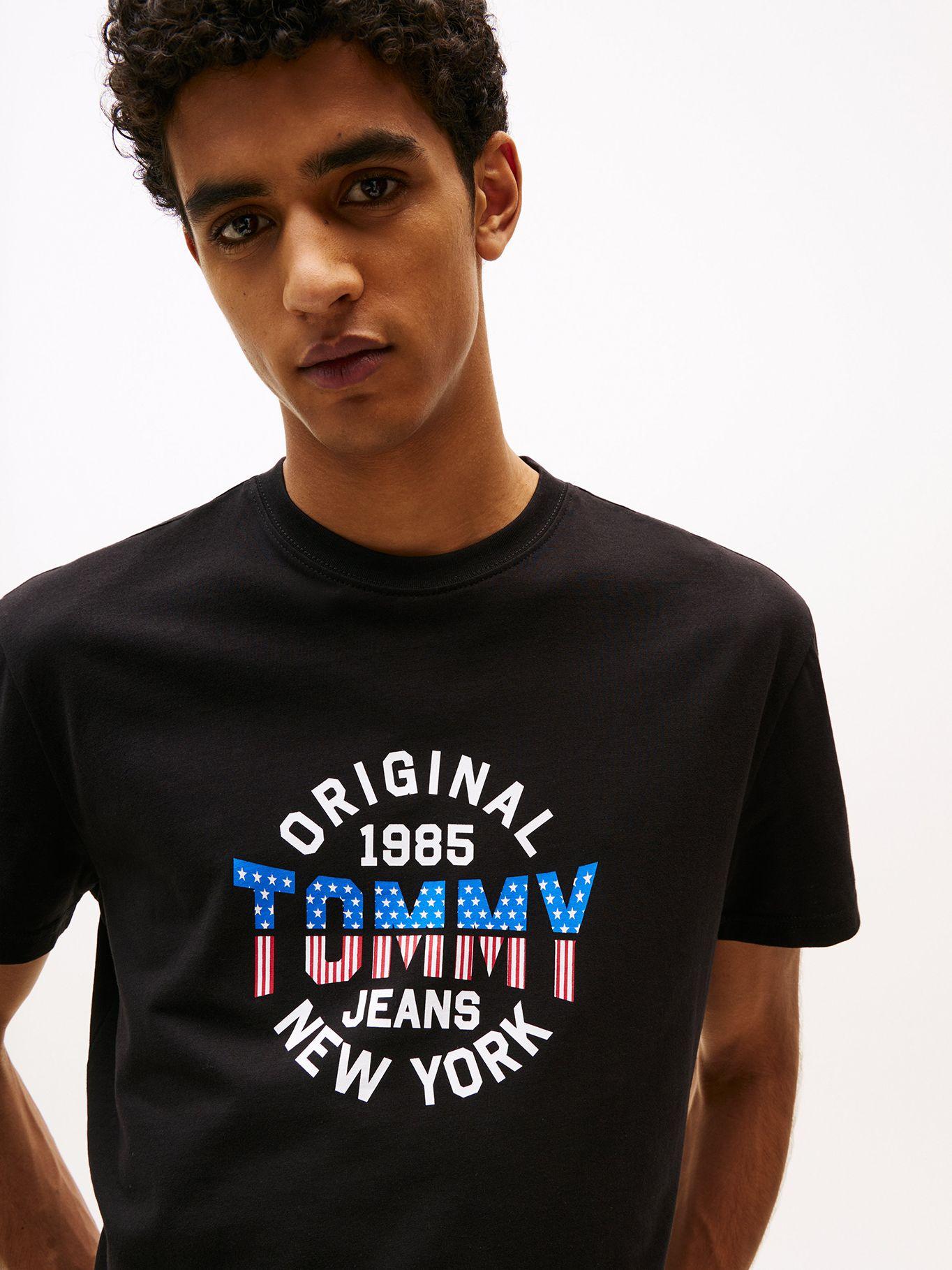 Polera Usa Circle Graphic Logo Negro BDS Tommy Jeans-3