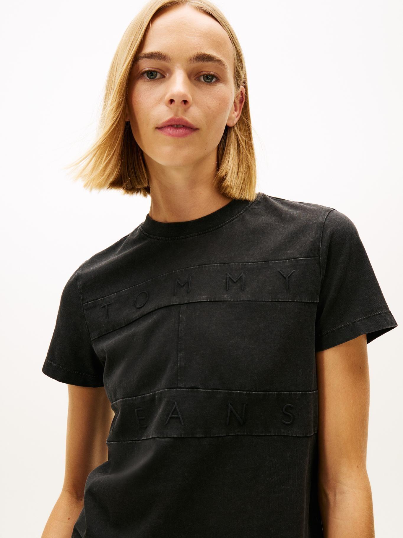 Polera De Logo Tonal Regular Fit Tommy Jeans Negro-3