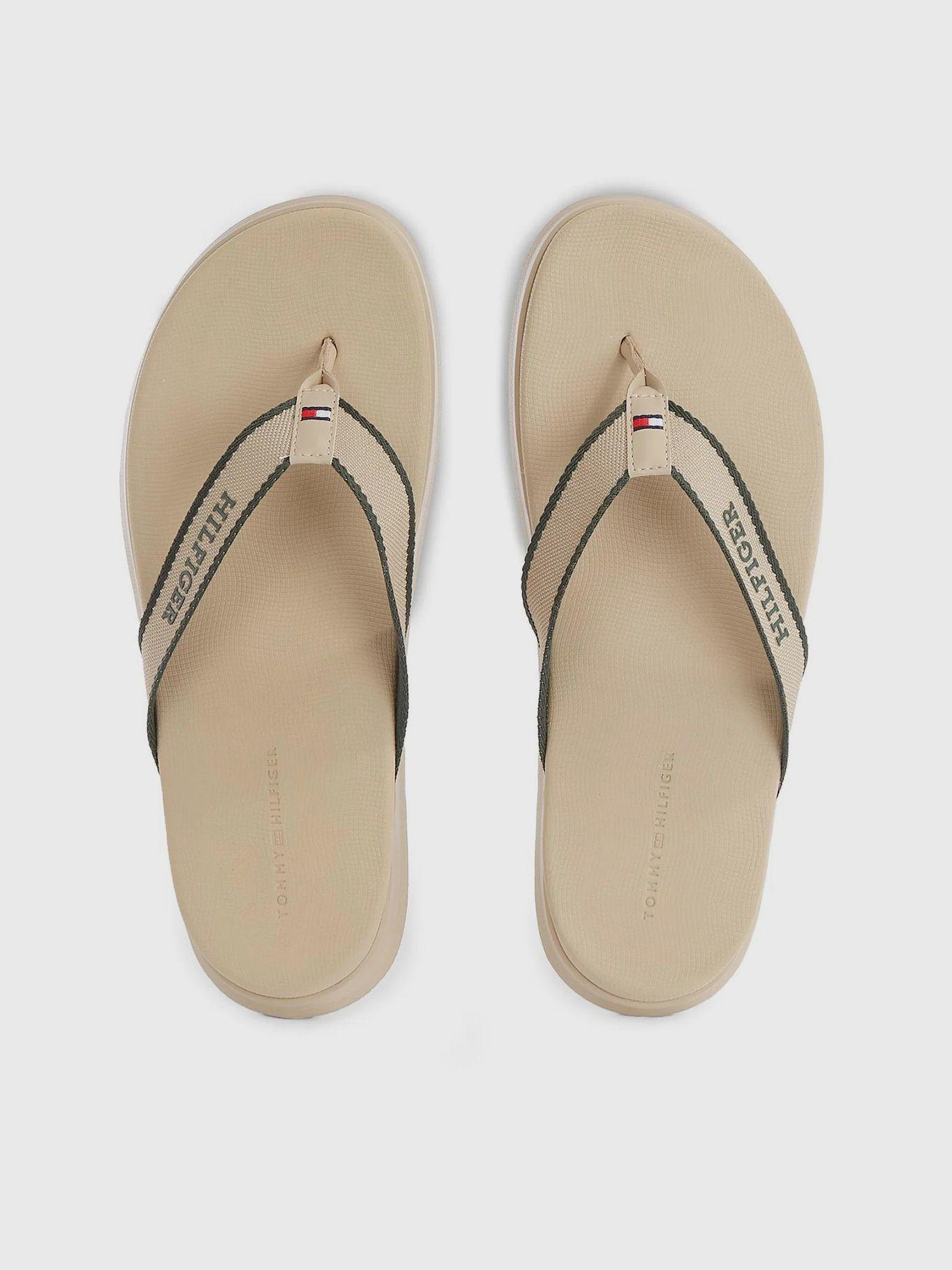 Sandalia Con Logo Monotype Beige Tommy Hilfiger-1