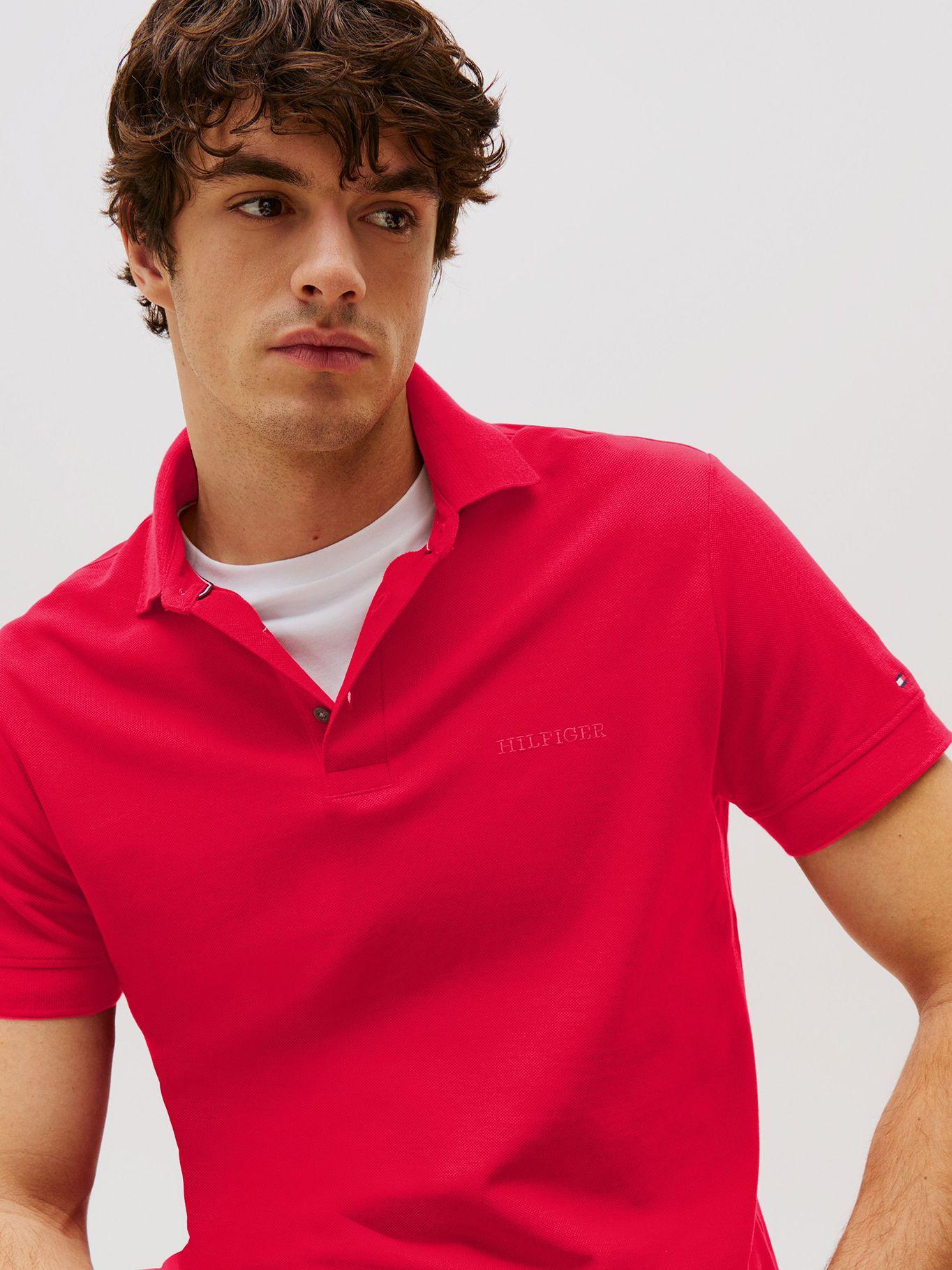Polo Tonal Monotype Regular Fit Rojo Tommy Hilfiger-3