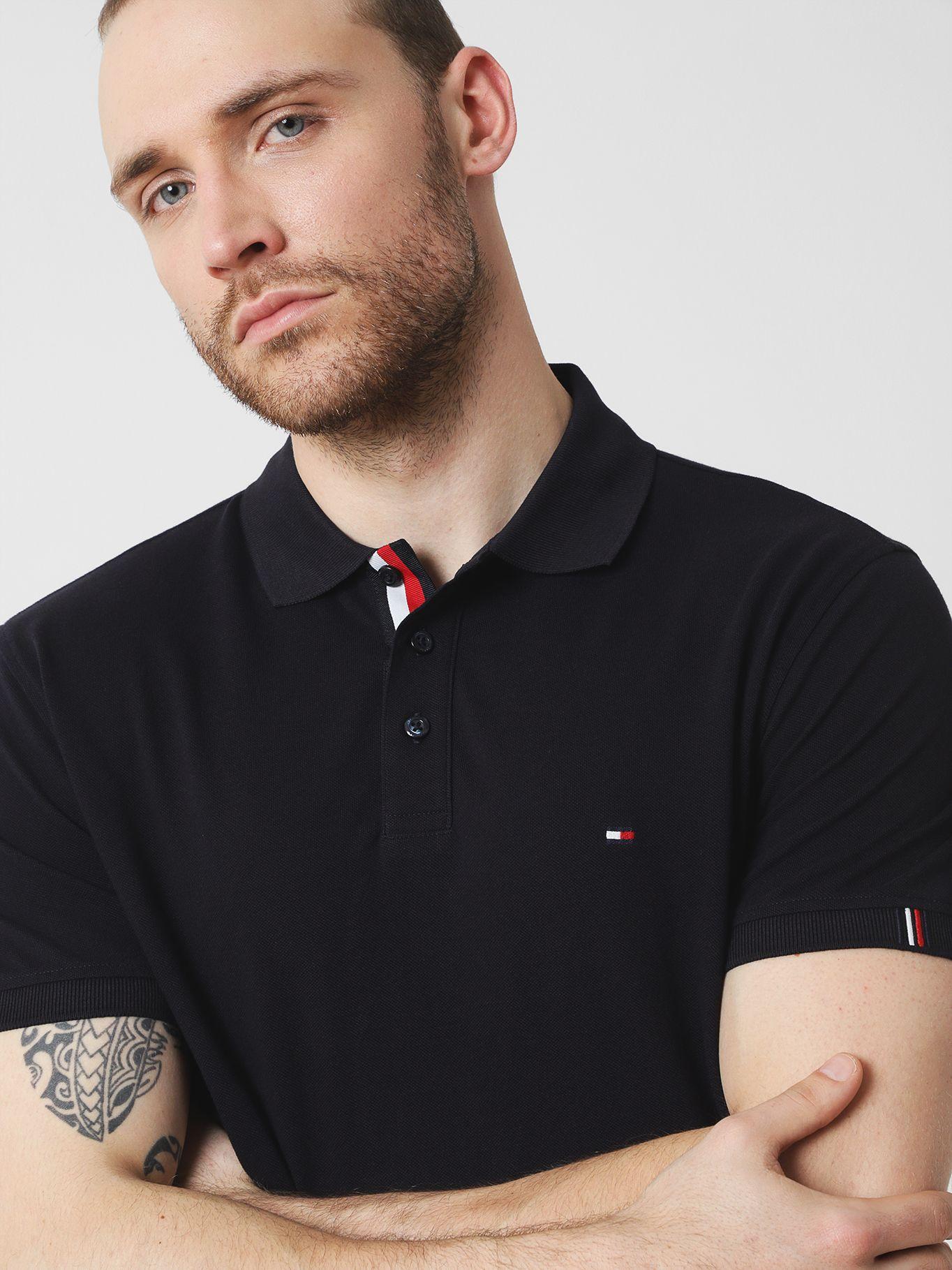 Polo Solid Con Logo Bordado Azul Tommy Hilfiger-4