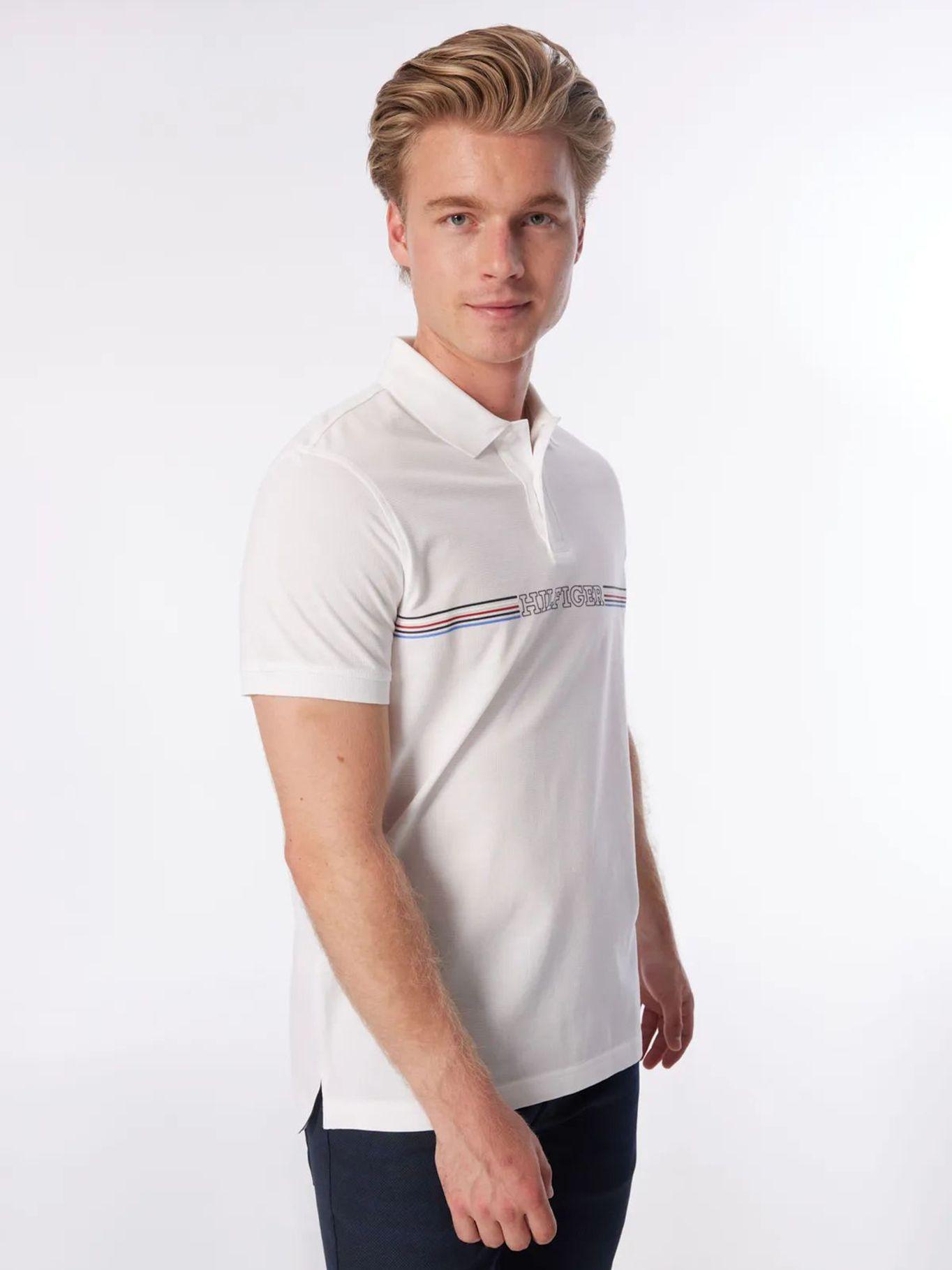Polo Con Logo Stripe Regular Fit Blanco Tommy Hilfiger-1