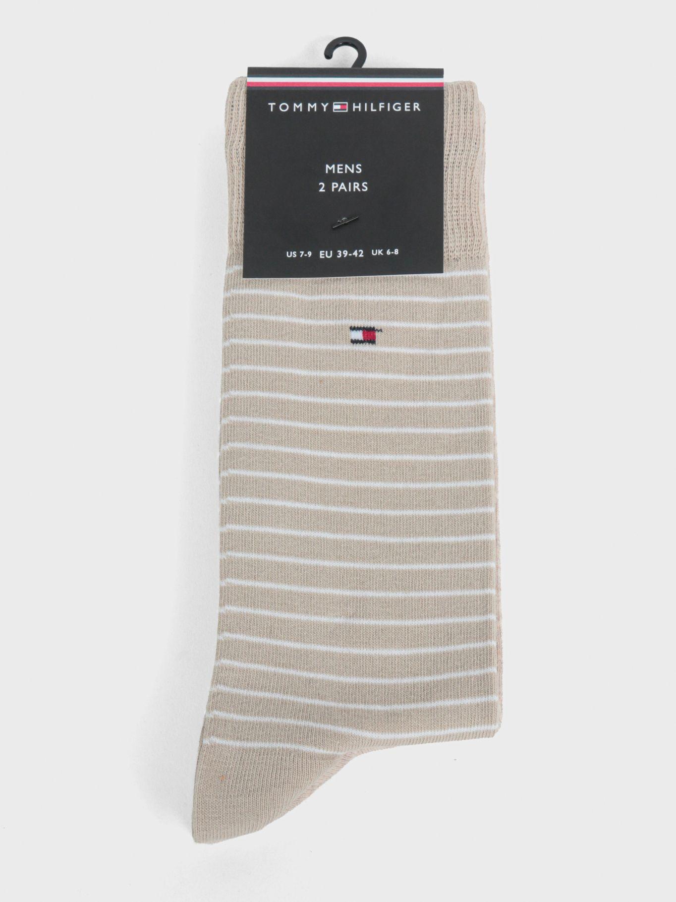 Pack de 2 calcetines de rayas pequeñas con logo bordado-2