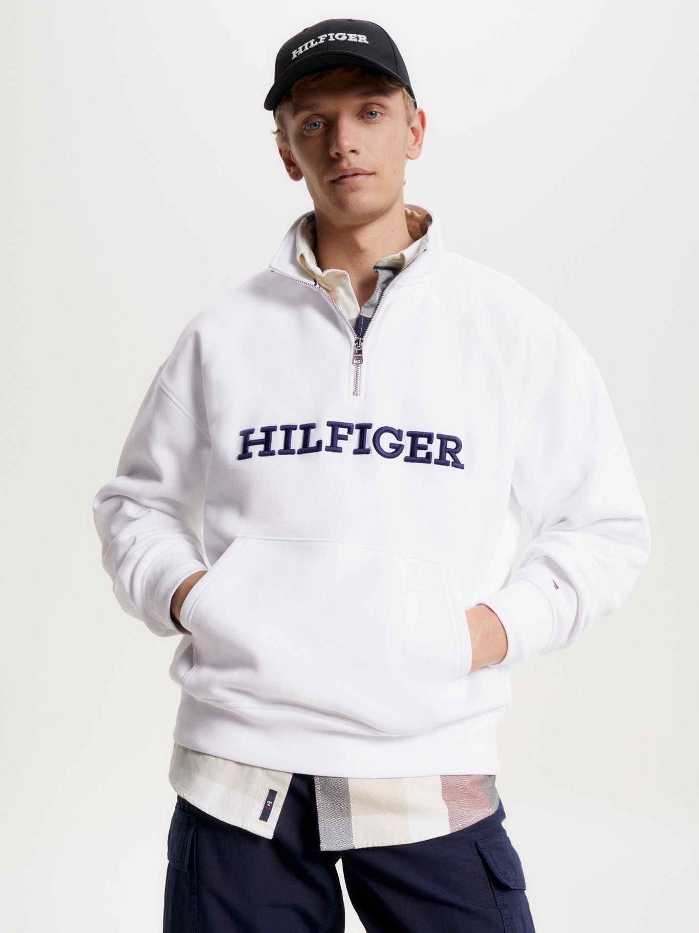 Polerón Con Medio Cierre Monotype Blanco Tommy Hilfiger-0