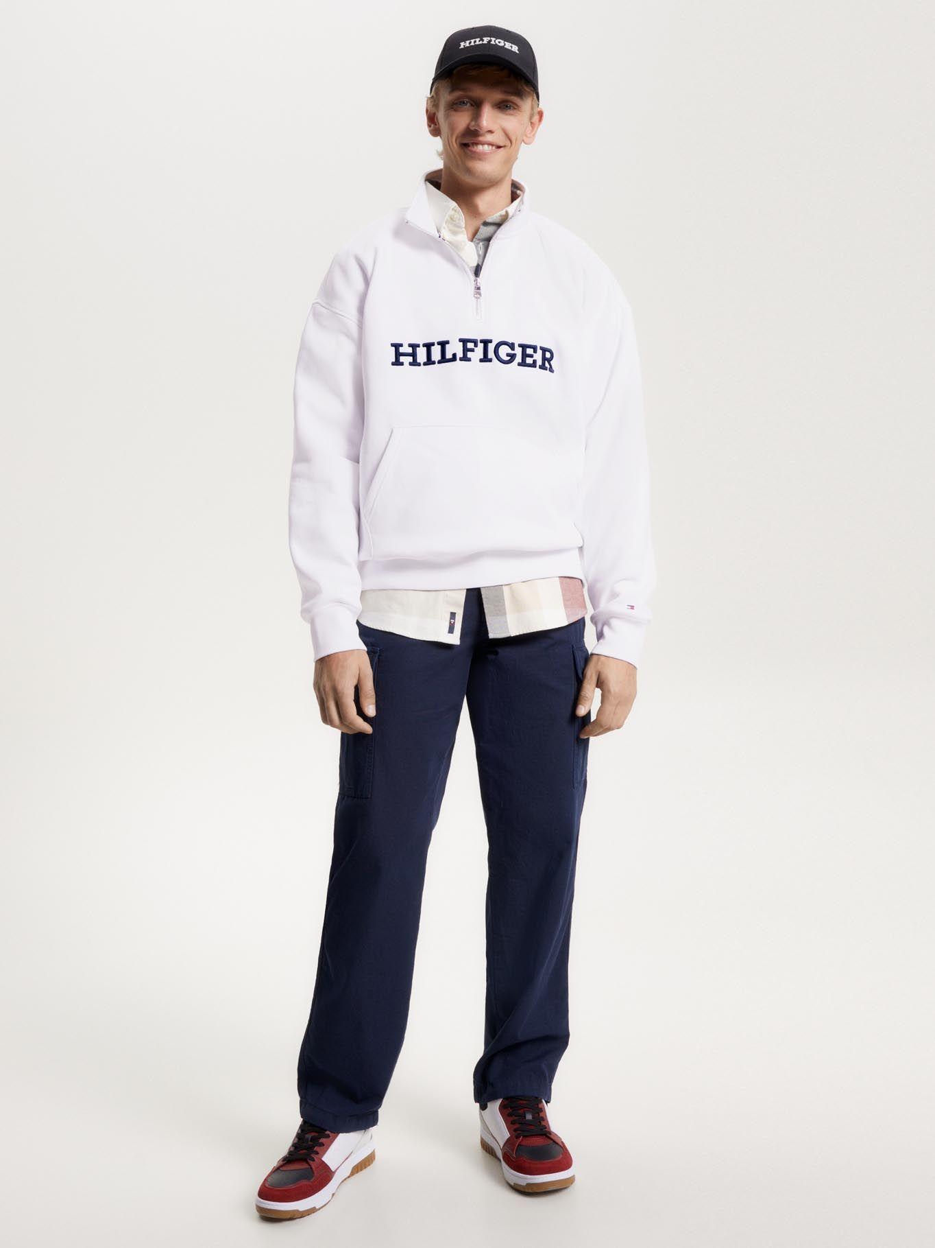 Polerón Con Medio Cierre Monotype Blanco Tommy Hilfiger-1