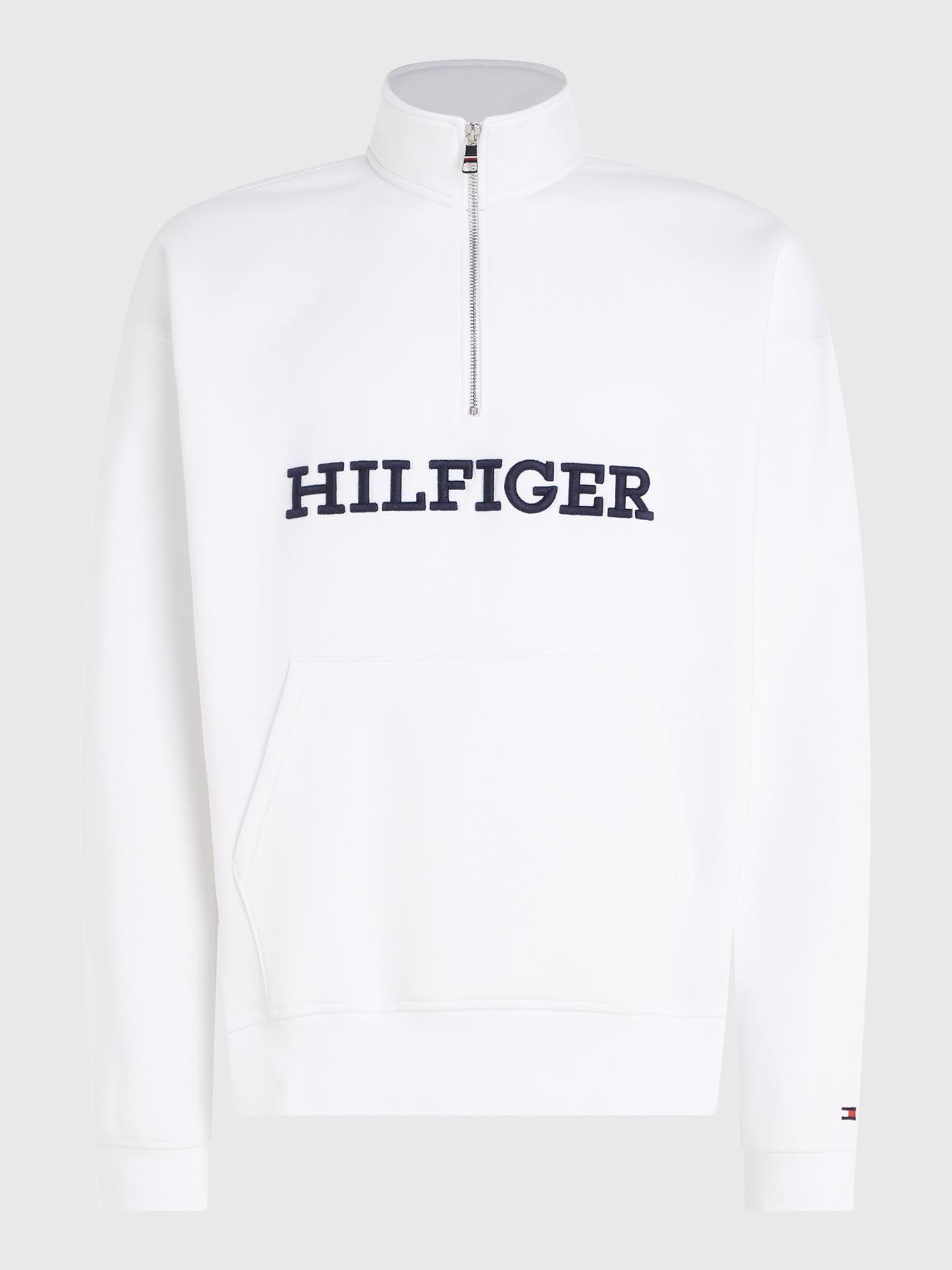 Polerón Con Medio Cierre Monotype Blanco Tommy Hilfiger-4