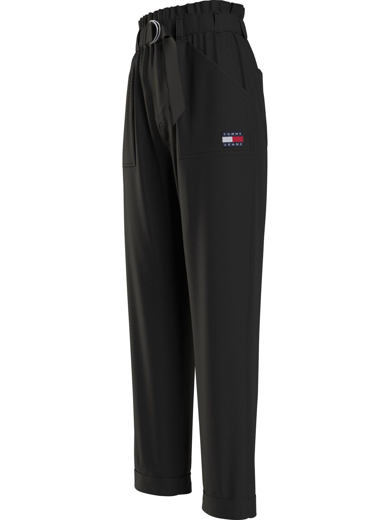 Pantalón Mom Con Cintura Paperbag Negro Tommy Jeans-3