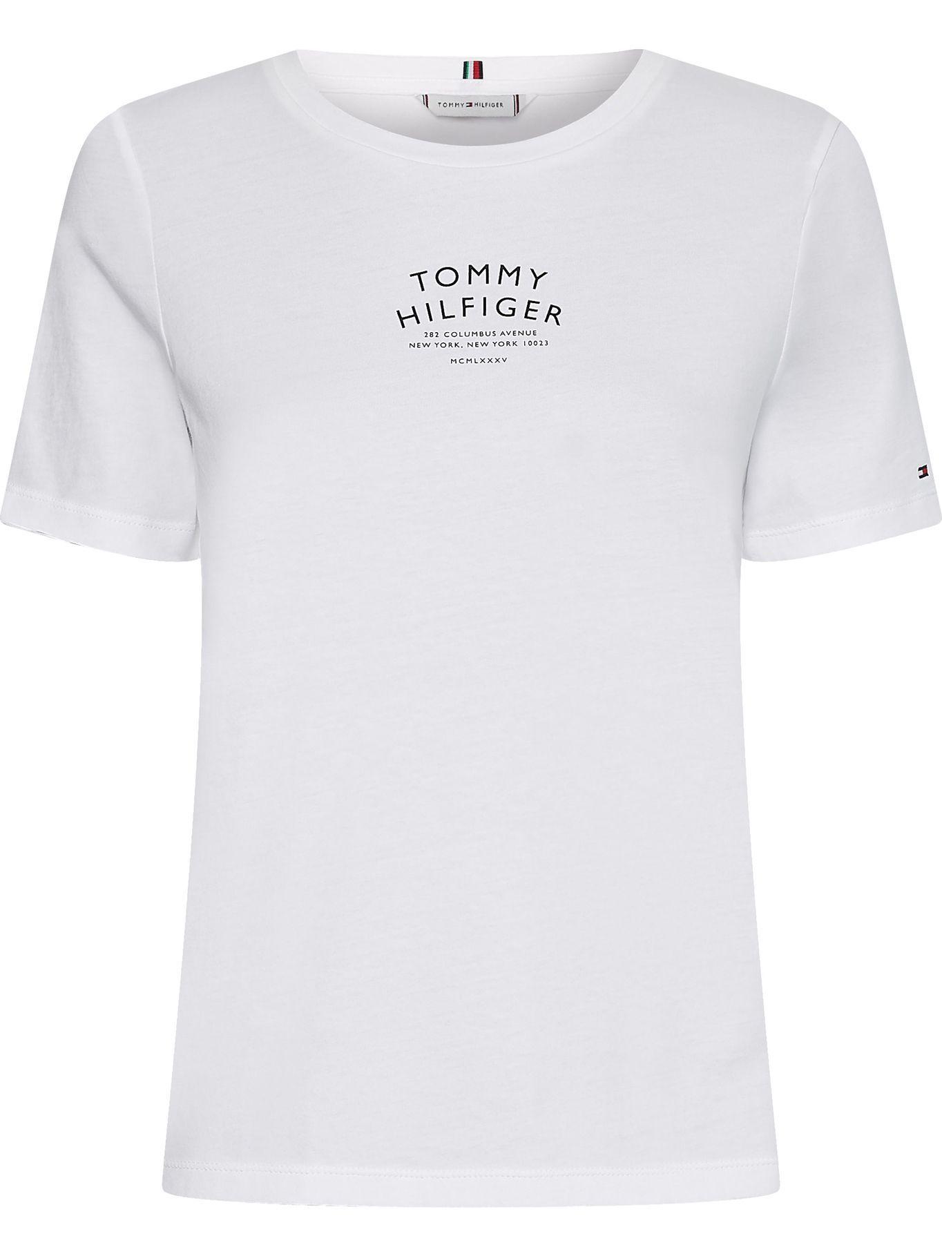 Polera Text Print Blanco Tommy Hilfiger A2-0