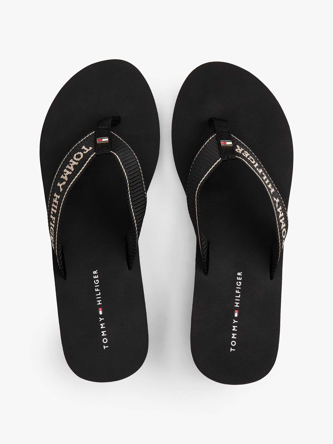 Sandalias Con Logo Esmaltado Negro Tommy Hilfiger-3