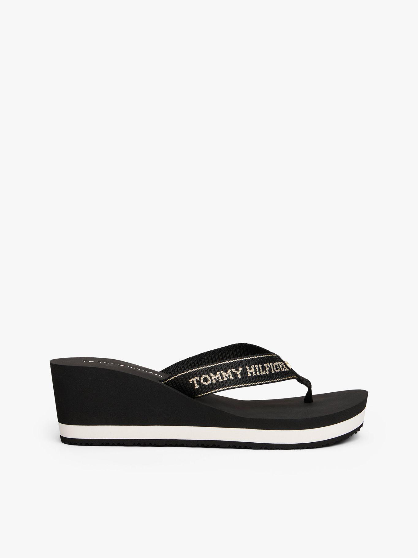 Sandalias Con Logo Esmaltado Negro Tommy Hilfiger-5