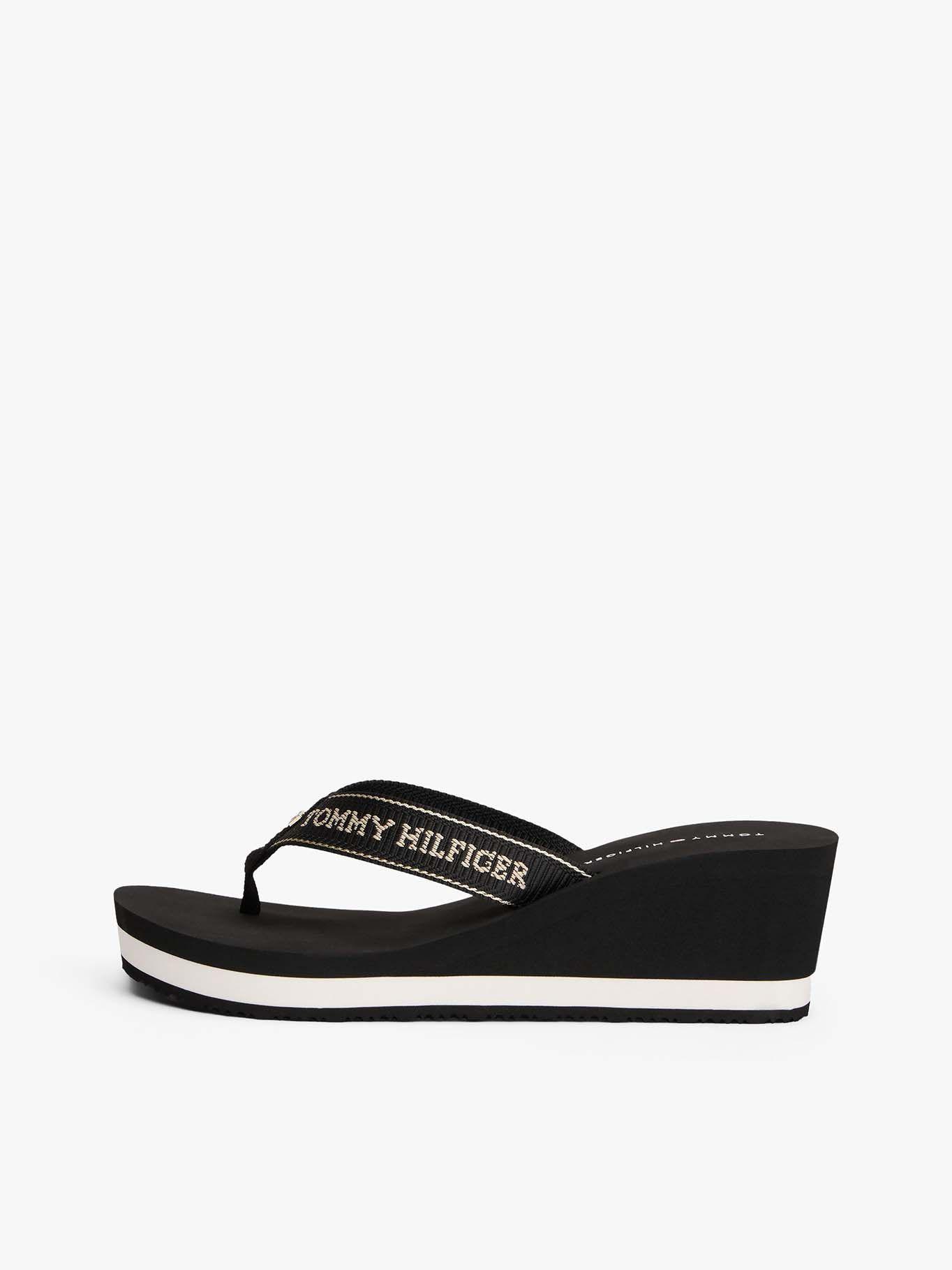 Sandalias Con Logo Esmaltado Negro Tommy Hilfiger-6