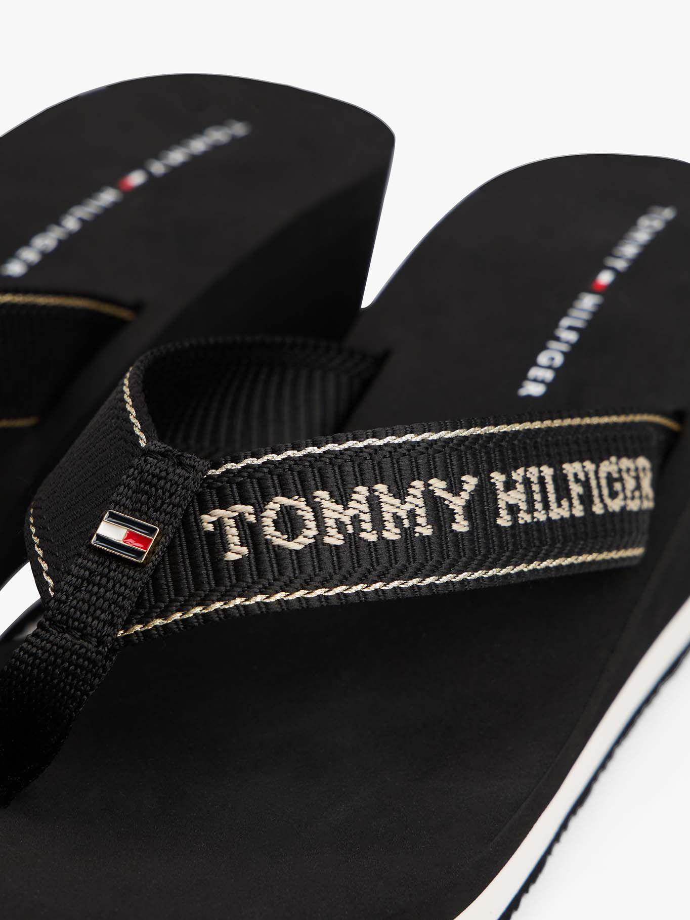 Sandalias Con Logo Esmaltado Negro Tommy Hilfiger-7