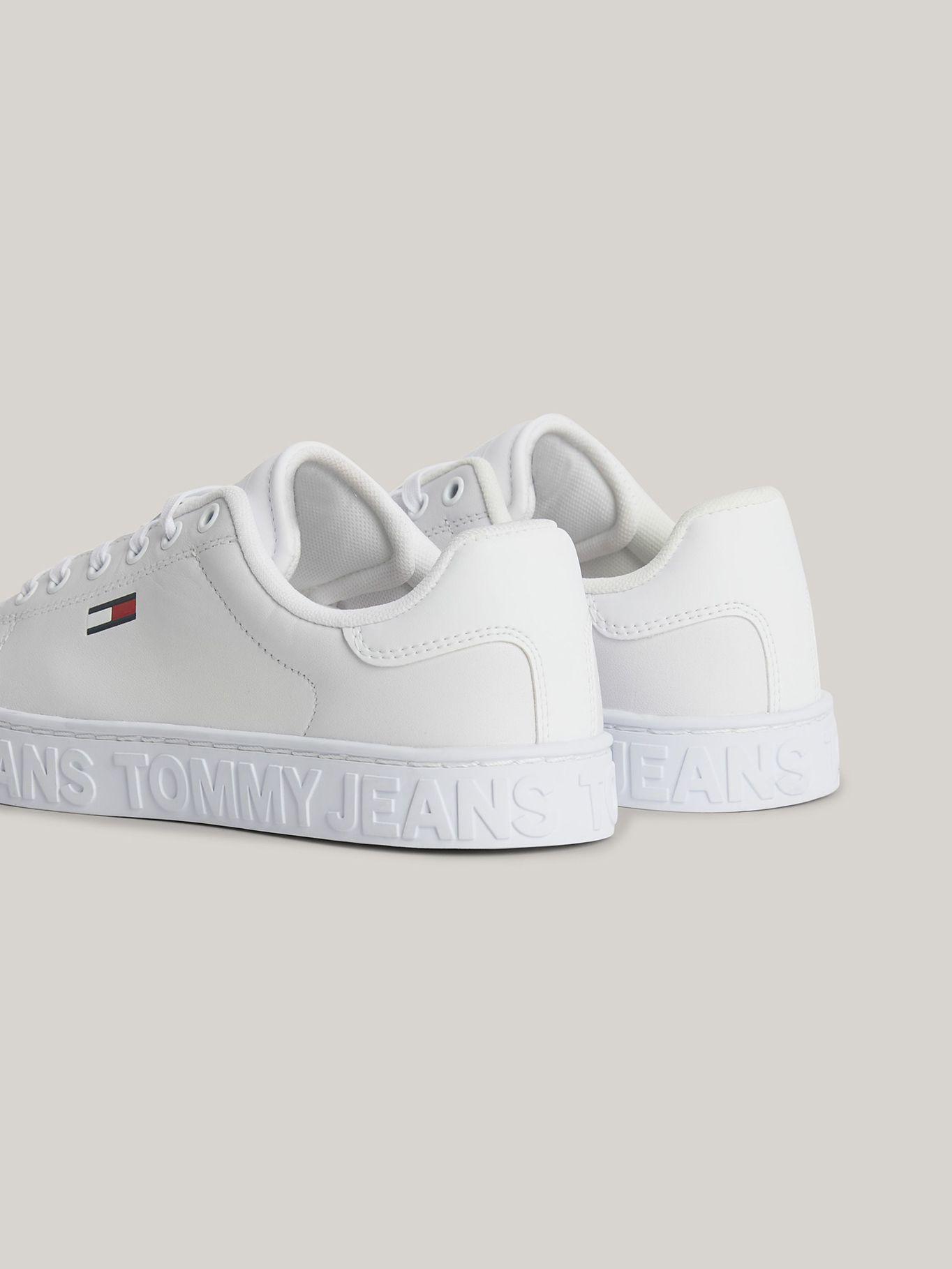 Zapatillas De Cuero Con Logo Blanco Tommy Jeans-1