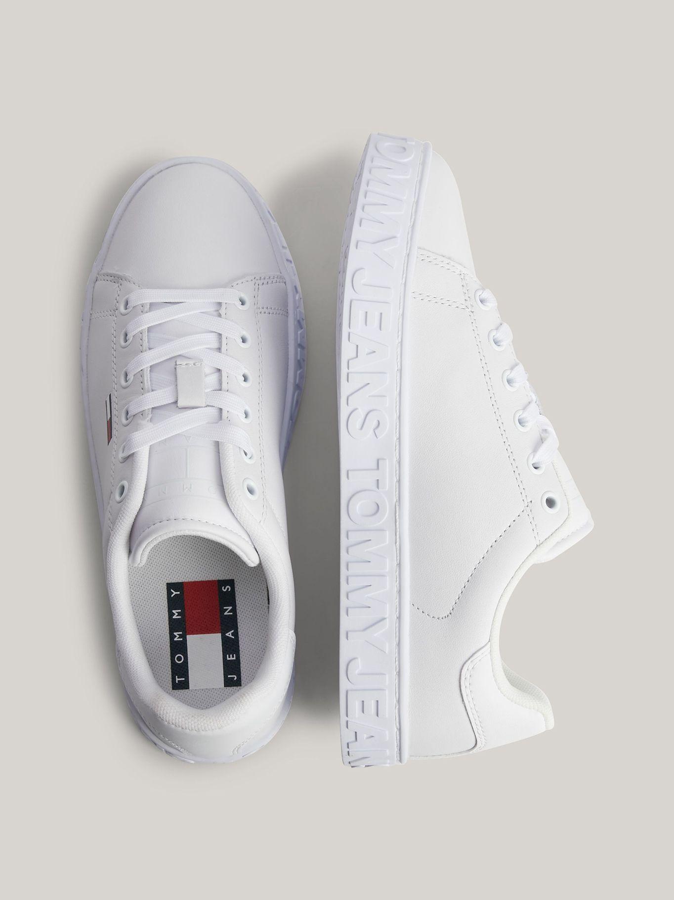 Zapatillas De Cuero Con Logo Blanco Tommy Jeans-2