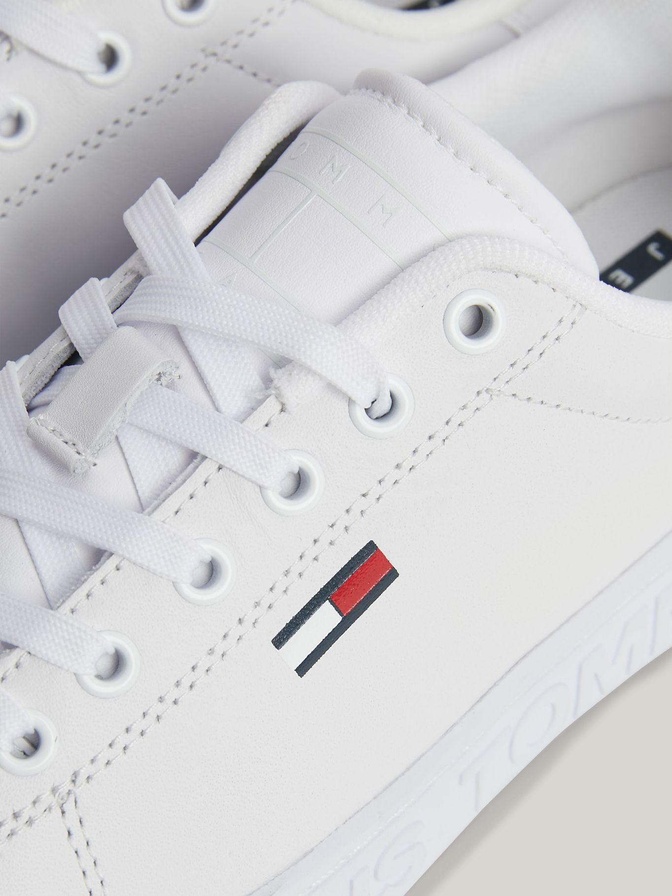 Zapatillas De Cuero Con Logo Blanco Tommy Jeans-3
