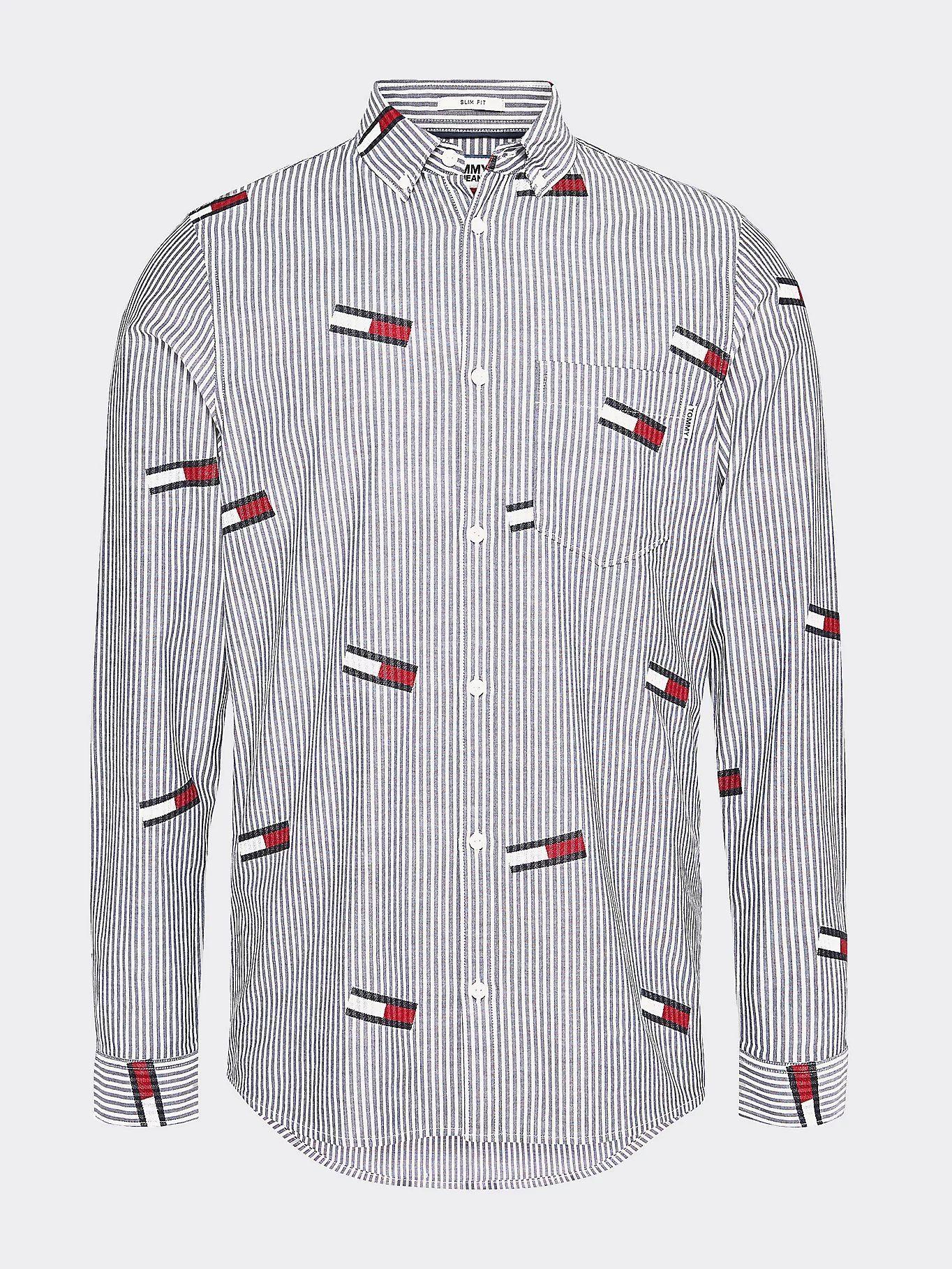 Camisa Con Estampado Corte Slim Azul Tommy Hilfiger-5