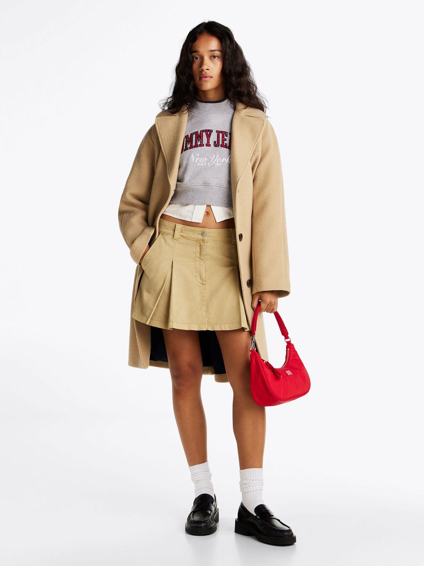 Minifalda Plisada Con Bolsillos Beige Tommy Jeans-0