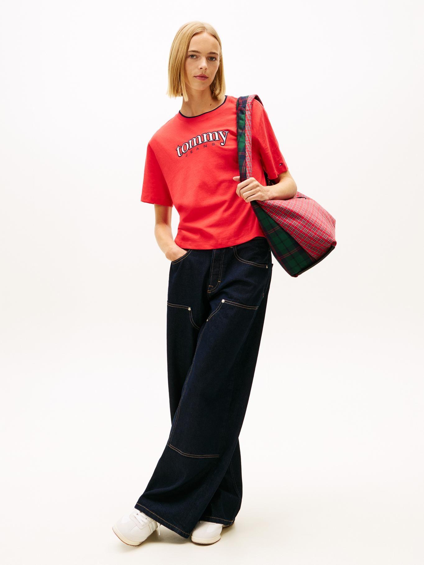 Polera Relaxed Con Logo Tommy Jeans Rojo-1