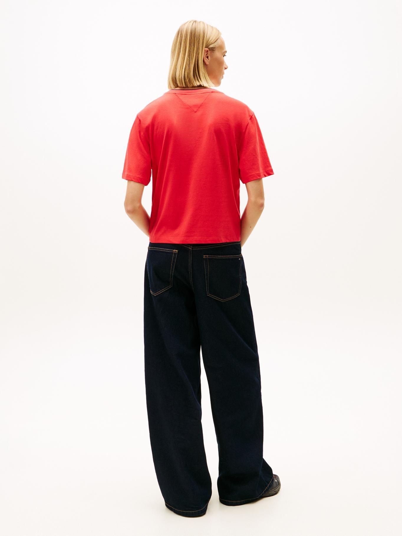 Polera Relaxed Con Logo Tommy Jeans Rojo-2