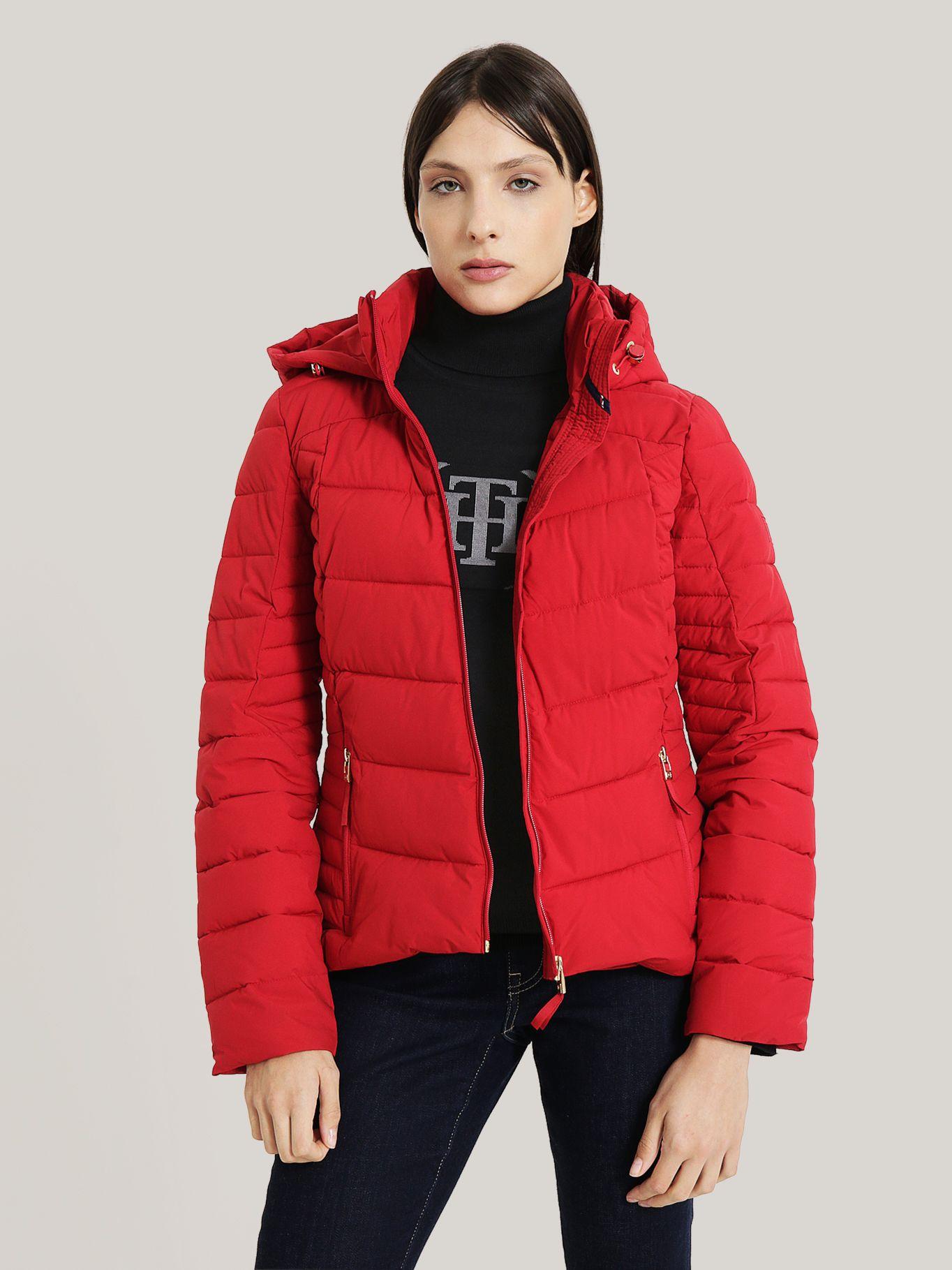 PARKA ACOLCHADA CIERRE Y GORRO ROJO TOMMY HILFIGER-0