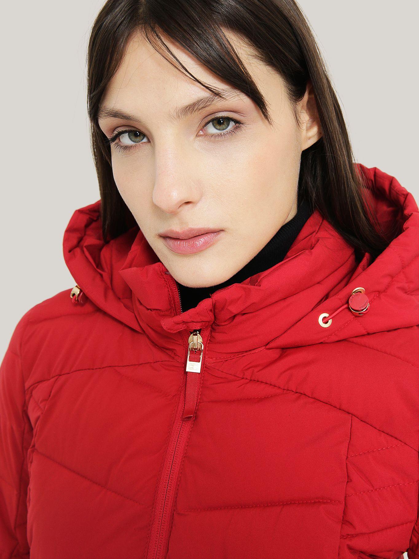 PARKA ACOLCHADA CIERRE Y GORRO ROJO TOMMY HILFIGER-3