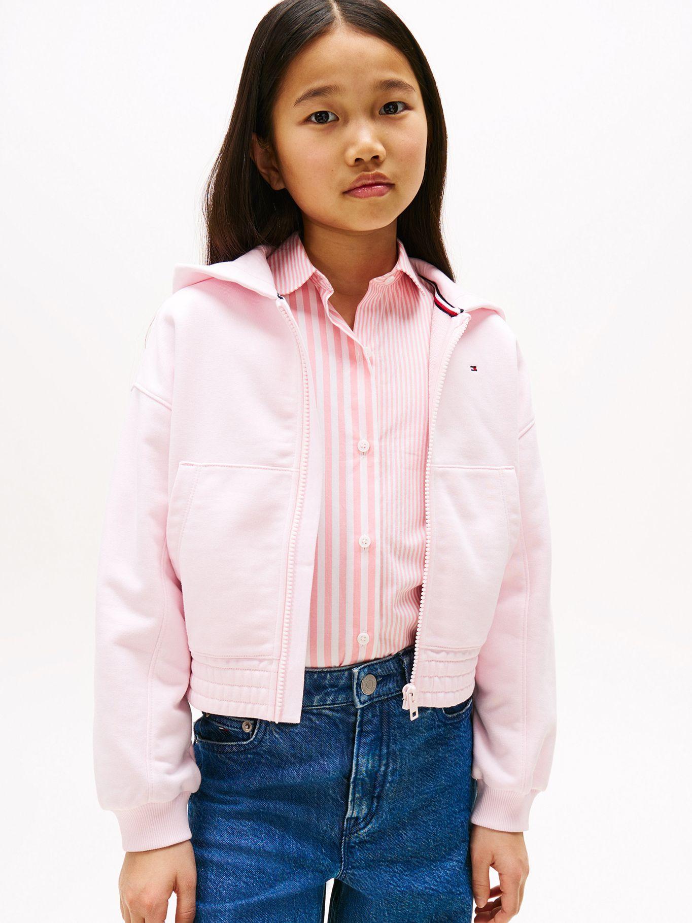 Polerón Hoodie Con Logo Y Cierre Rosado Tommy Hilfiger-0